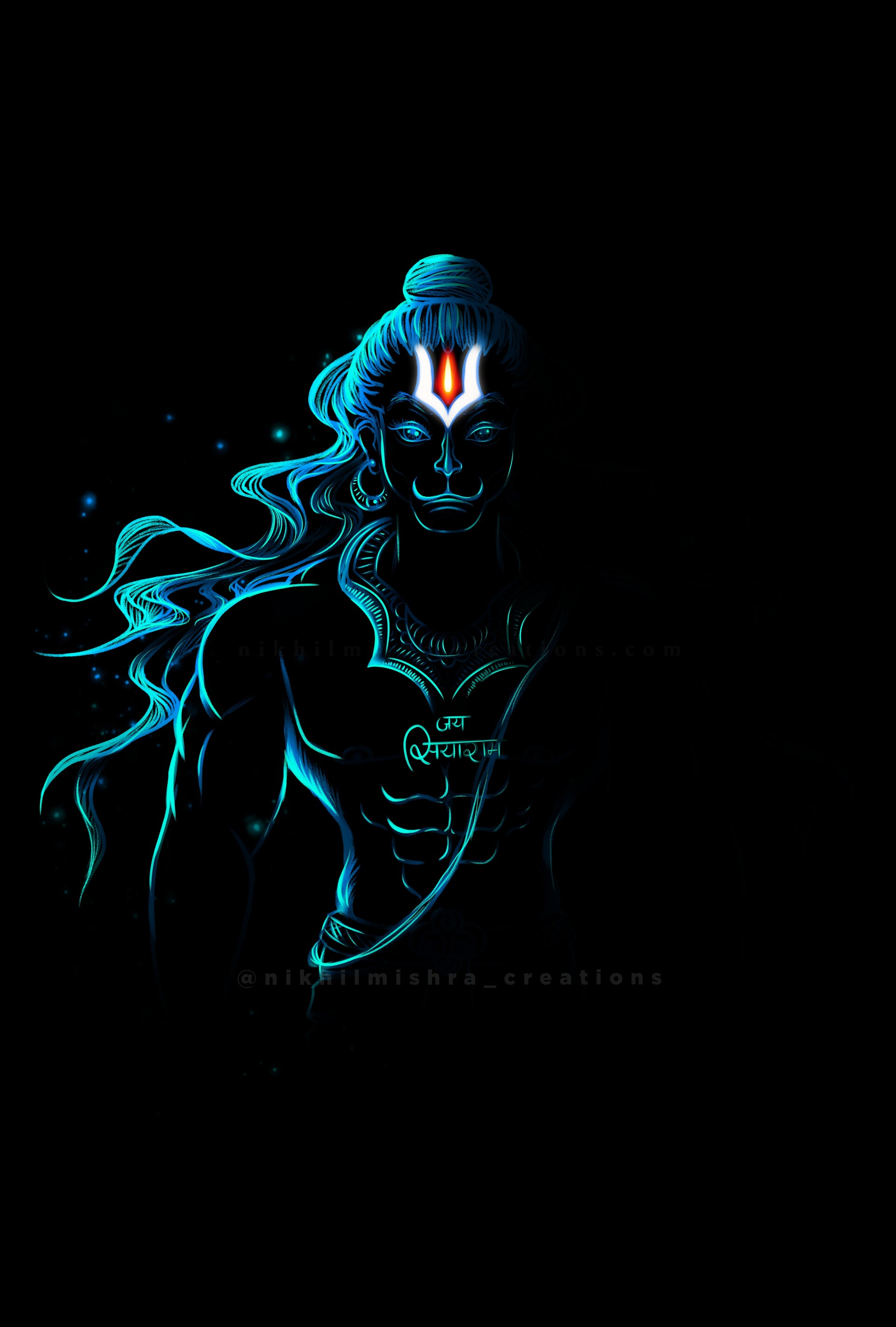 Nikhil Mishra - Hanuman ji digital artwork