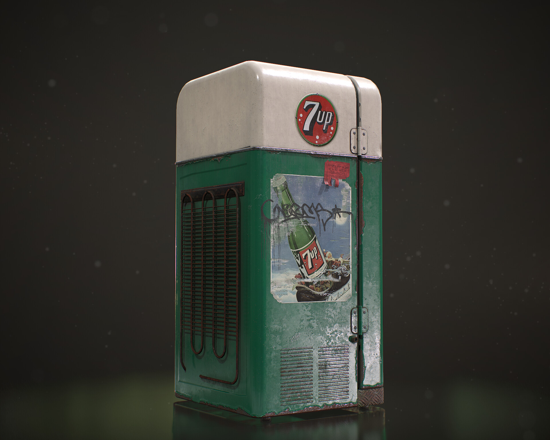 ArtStation - Vintage Vending Machine (7Up/Dr Pepper)