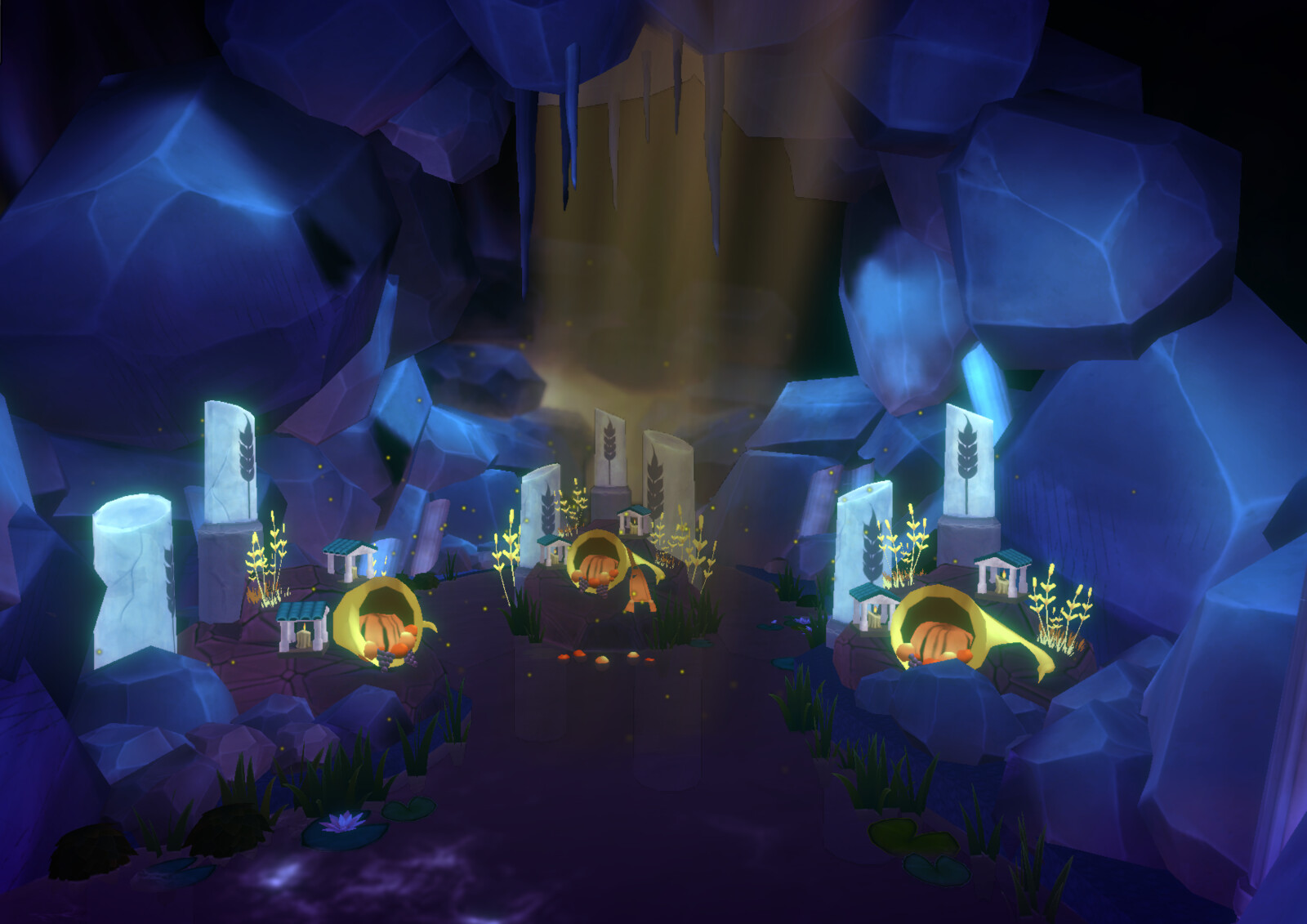An in-game scene of the shrines