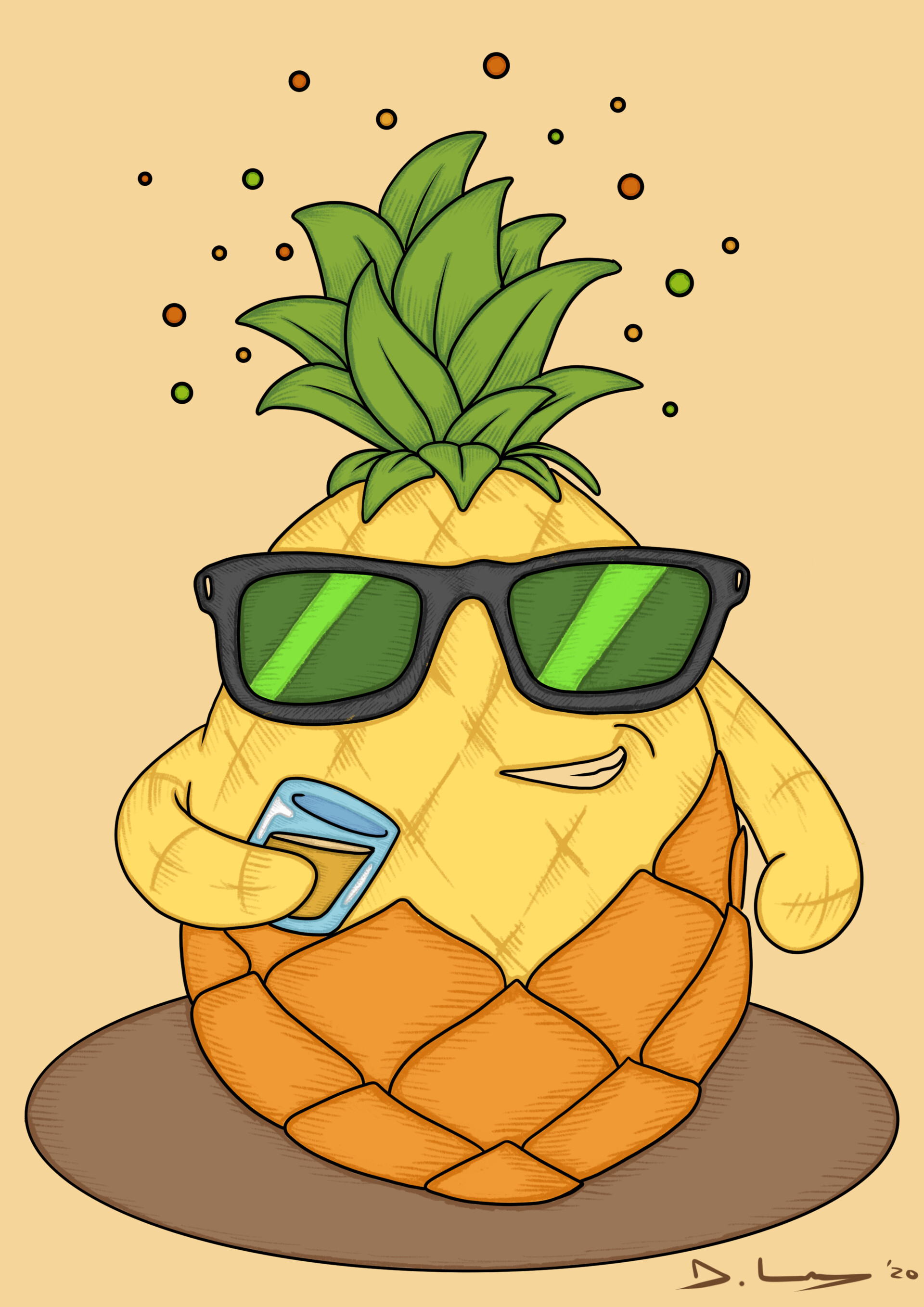 ArtStation Fun Pineapple Digital Illustration