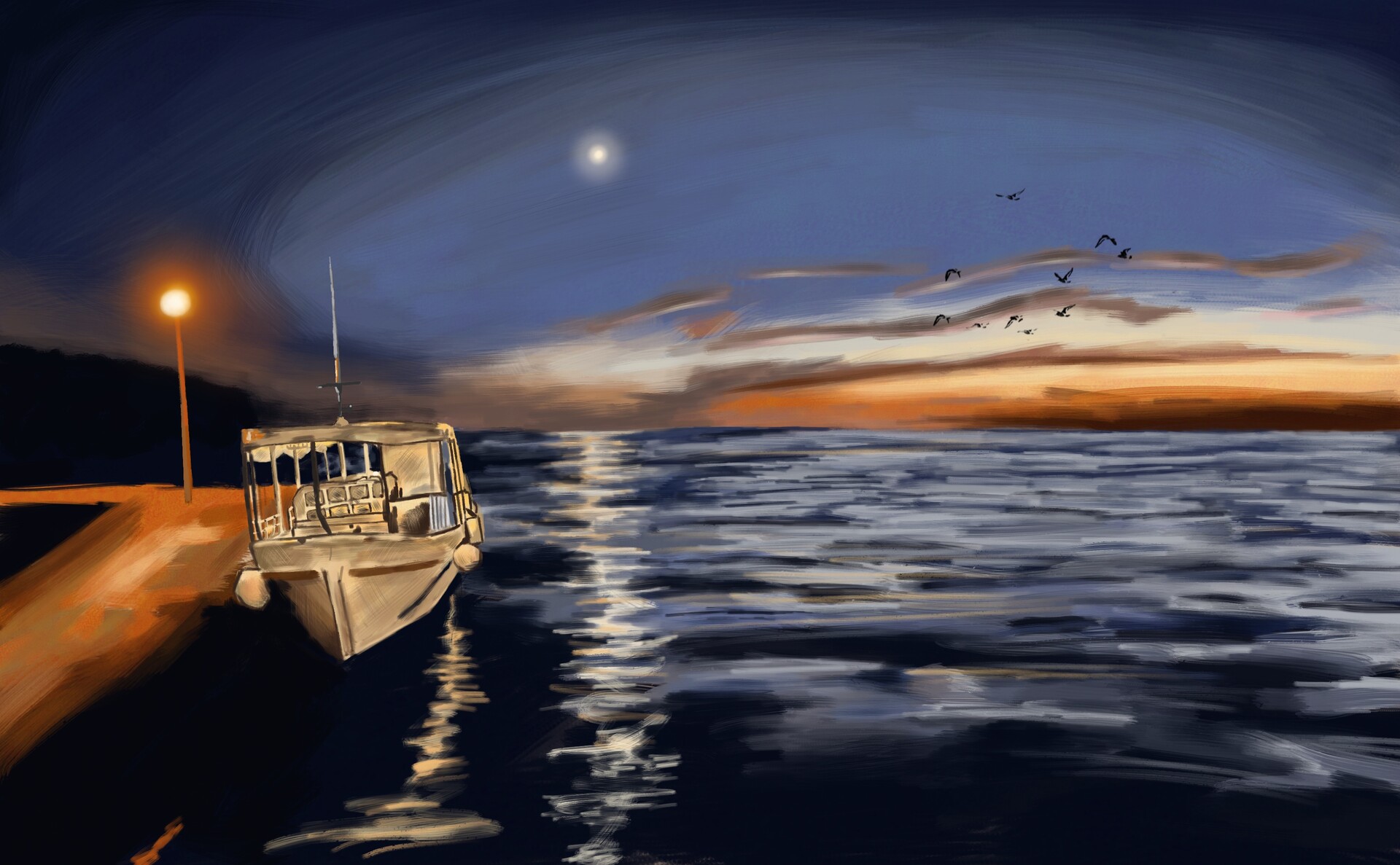 ArtStation Sail away on a sunset