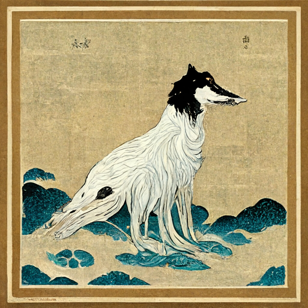 送料無料 店舗 ArtStation - Borzoi Ukiyo-e 絵画