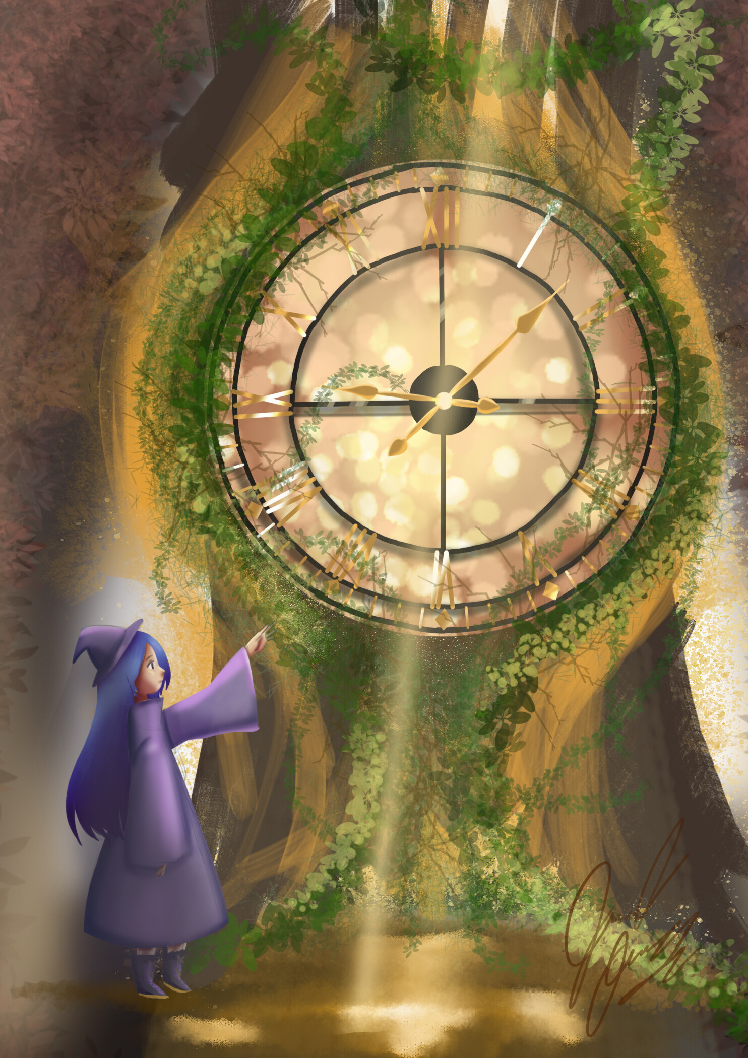ArtStation Enchanted Clock in the Forest