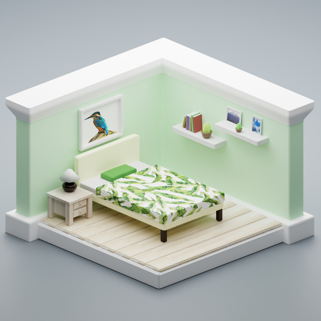 ArtStation - 3D Isometric Bedrooms