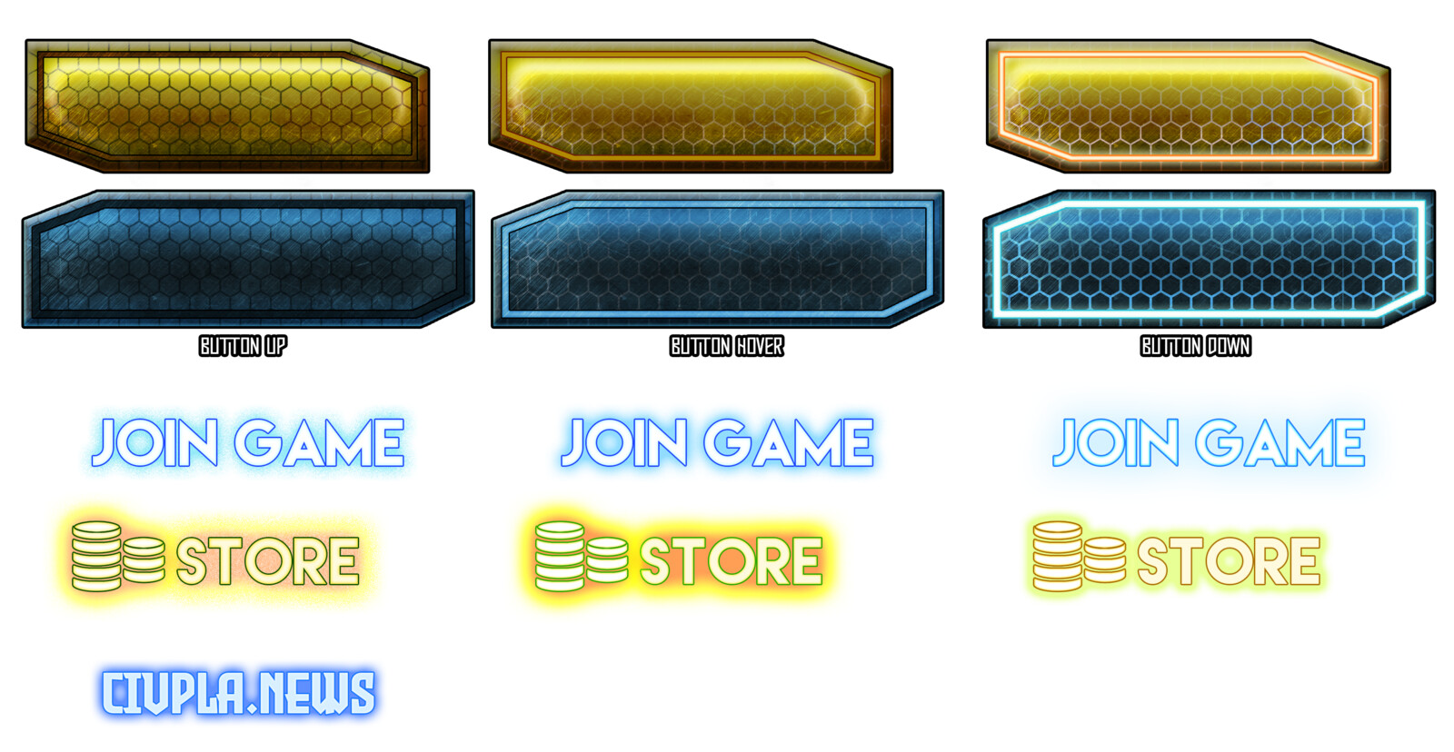 Specialty buttons for main menu screen, separated for programming needs