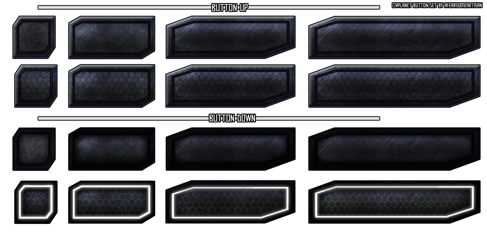 Buttons for the updated UI at the 4 most common size ratios