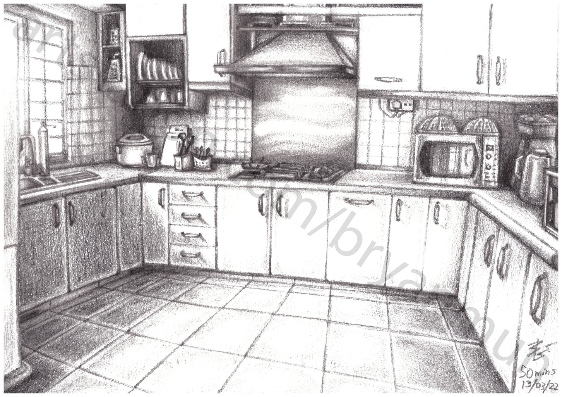School: Kitchen Sketch by BluuKiss on DeviantArt