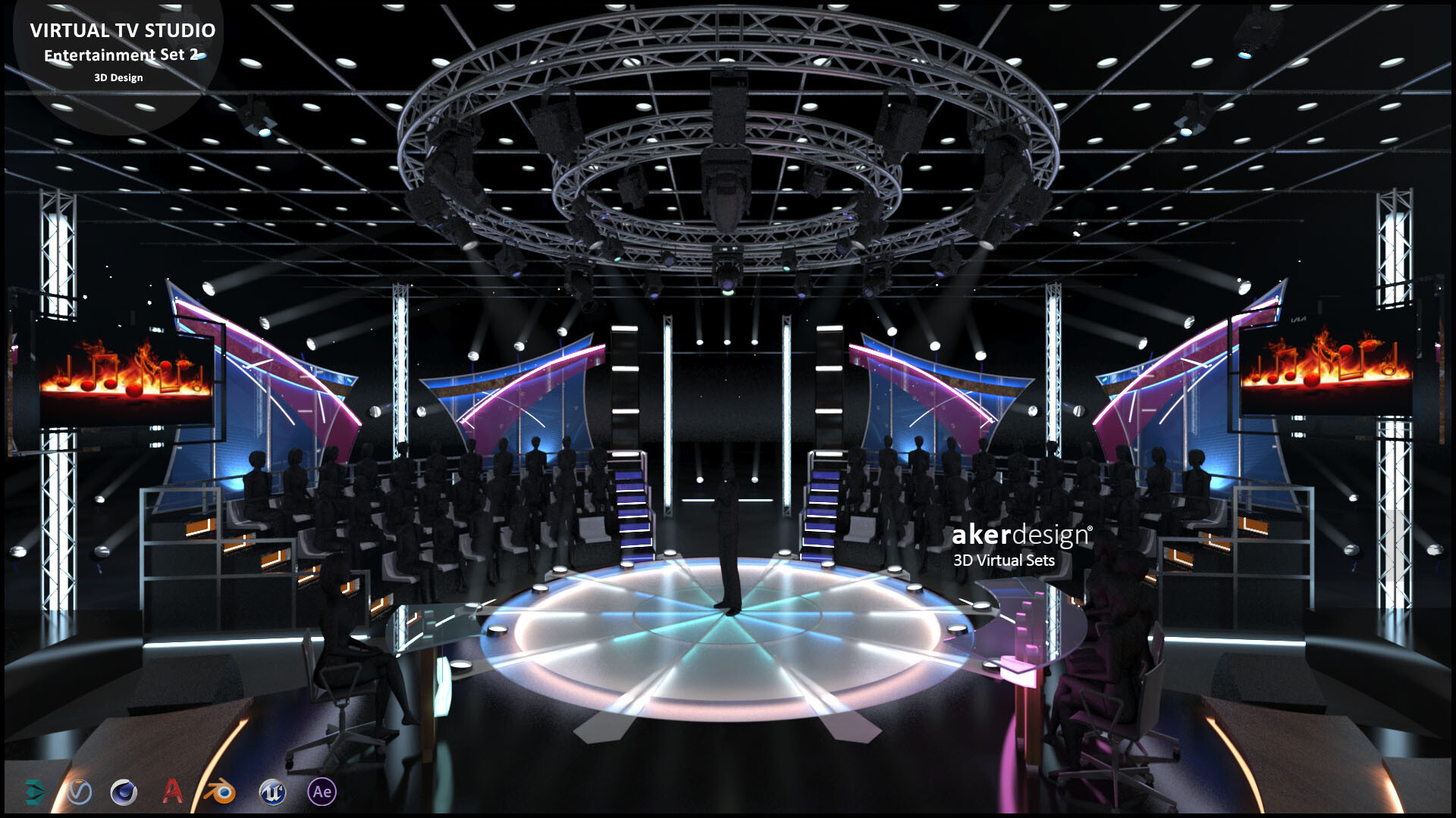 aker Studio - Virtual TV Studio Entertainment Set 2 / 3D Model Design