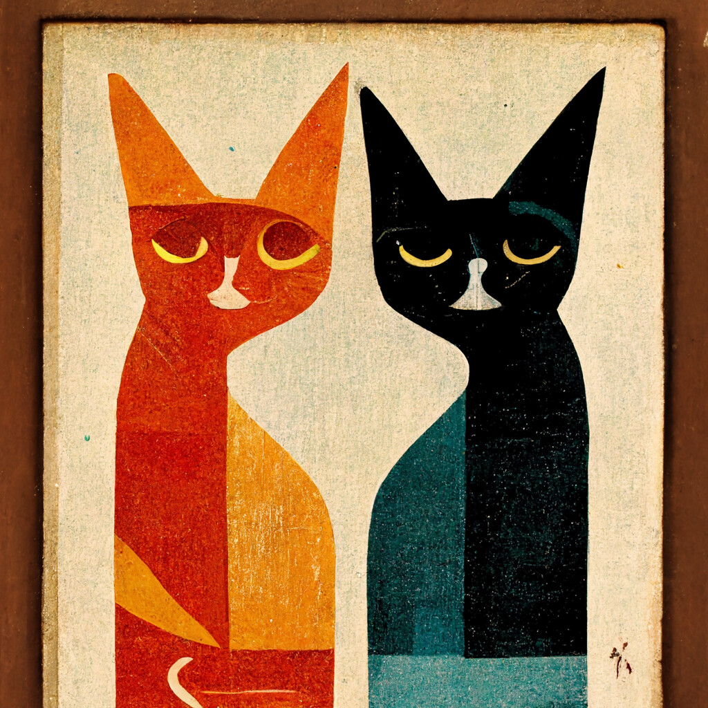 ArtStation Midcentury Modern Cats 1