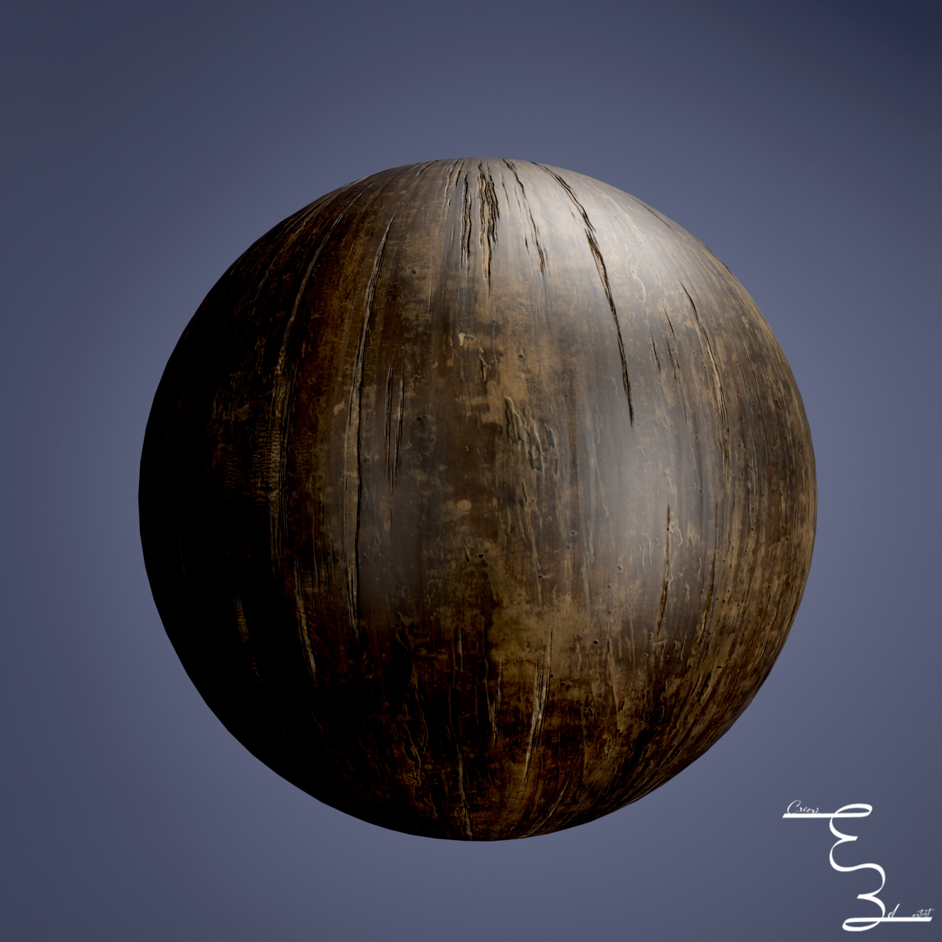 ArtStation Material 4 • Walnut scratched Wood