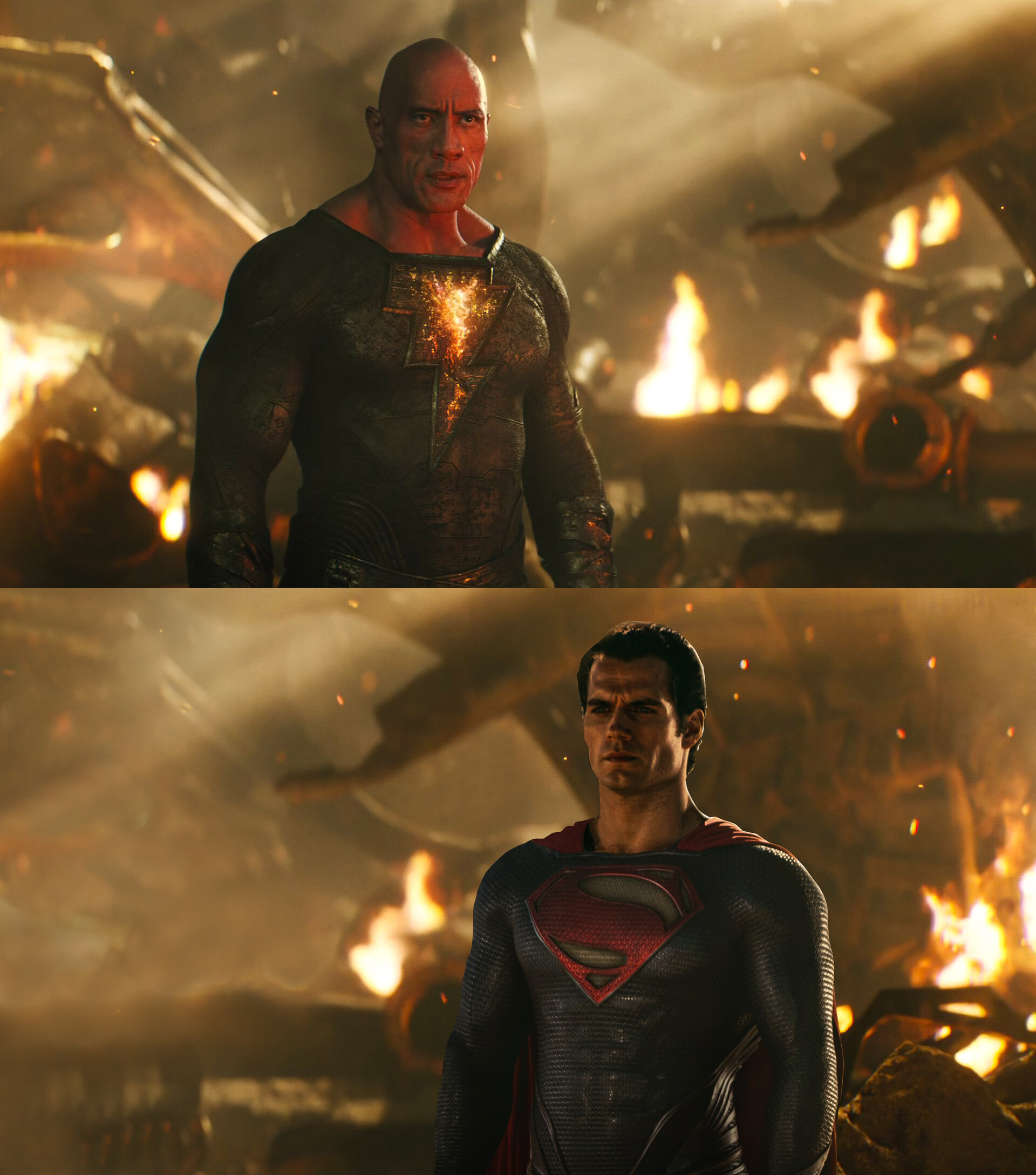 the rock vs Superman.