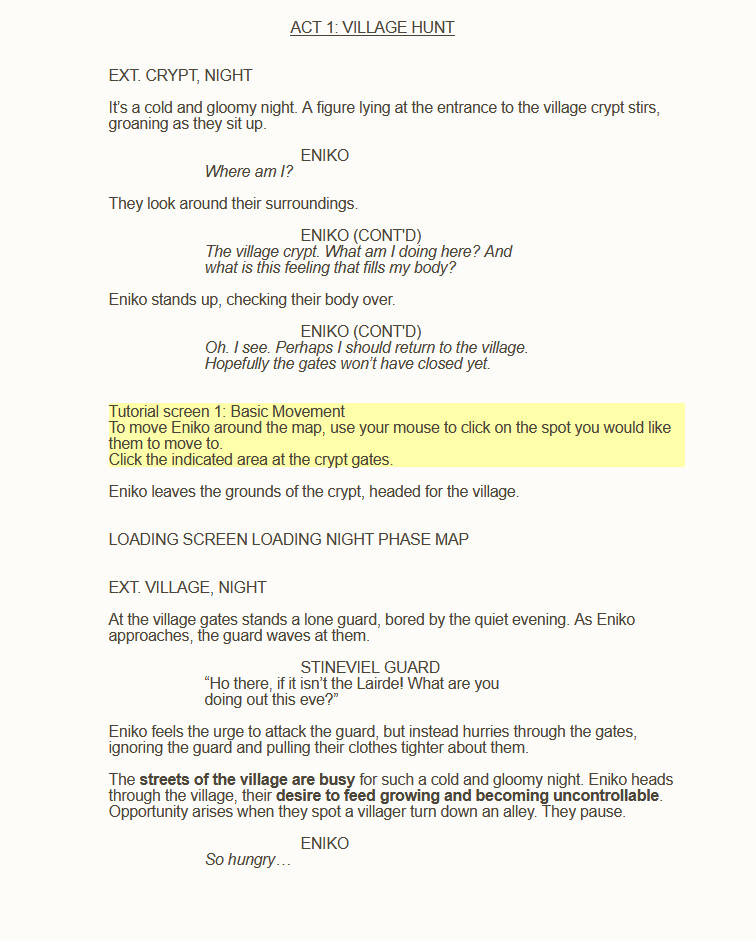 Tutorial draft script, page 1