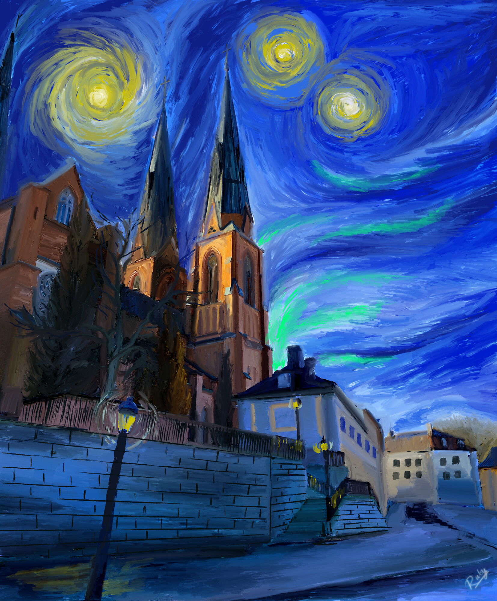 ArtStation - Starry Night in Uppsala