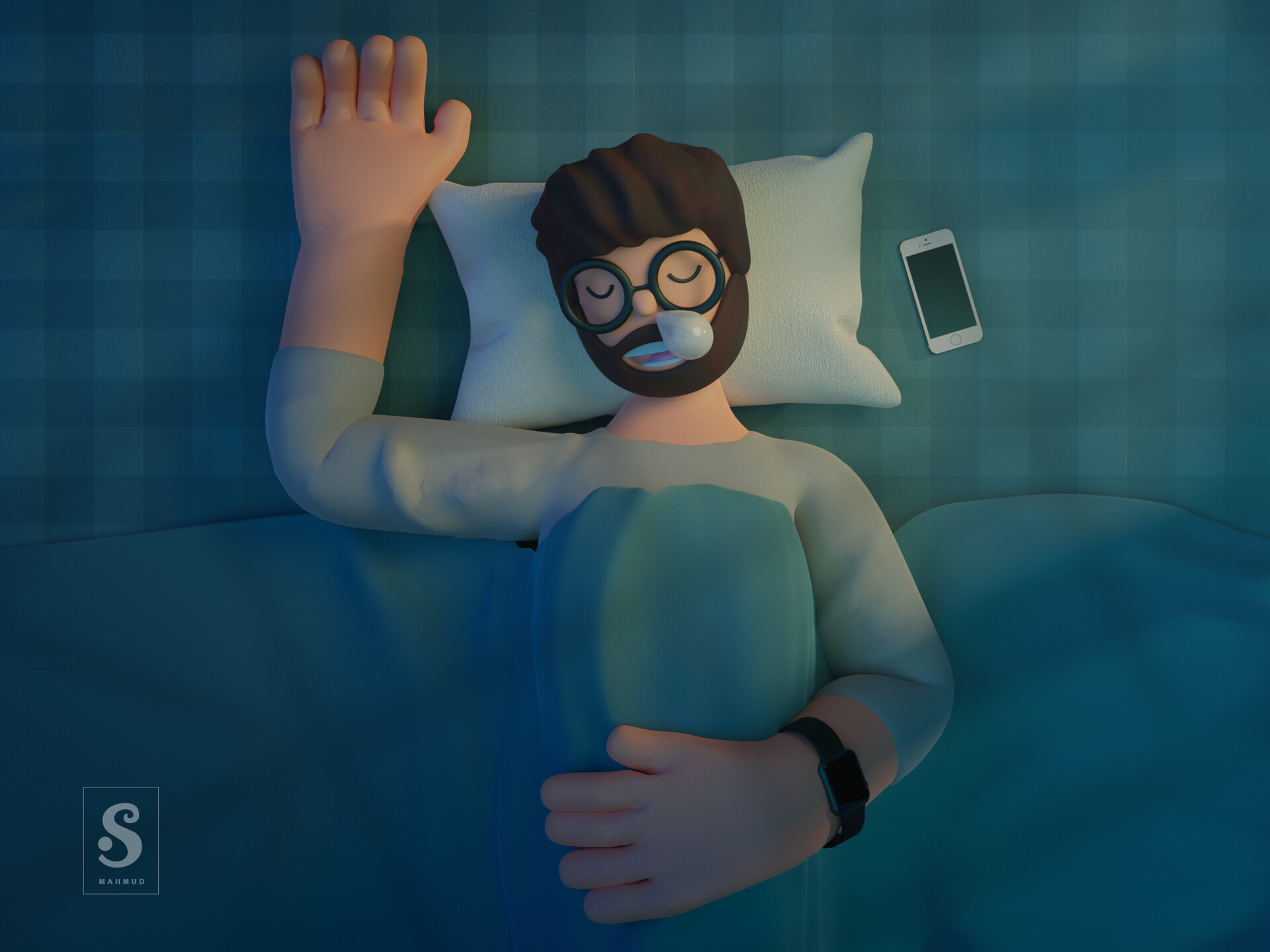 ArtStation 3D Sleeping Illustration