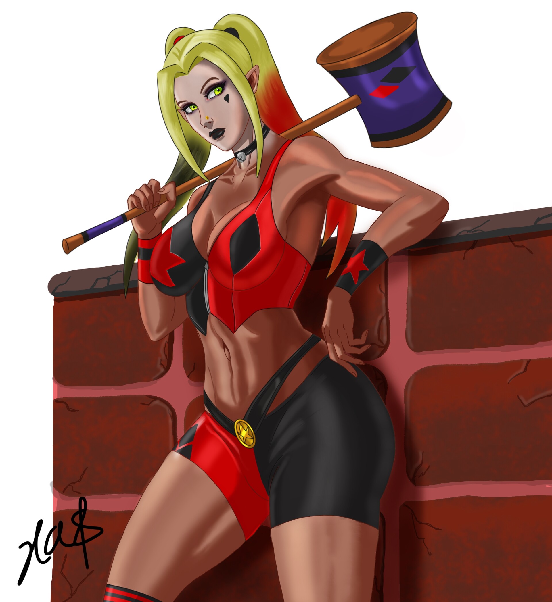 Here is a Harley Quinn fan art I did for my sister a couple days ago. she r...
