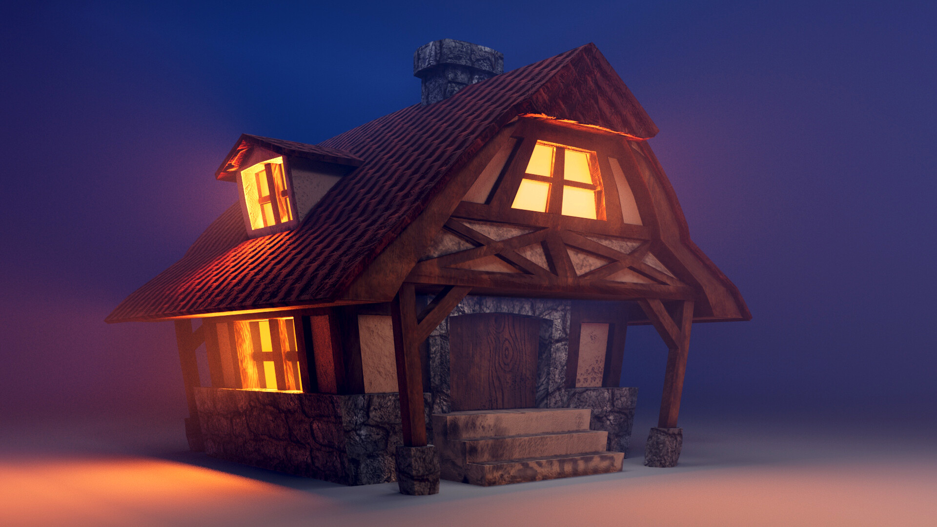 ArtStation - Medieval Hut - Game-ready-asset