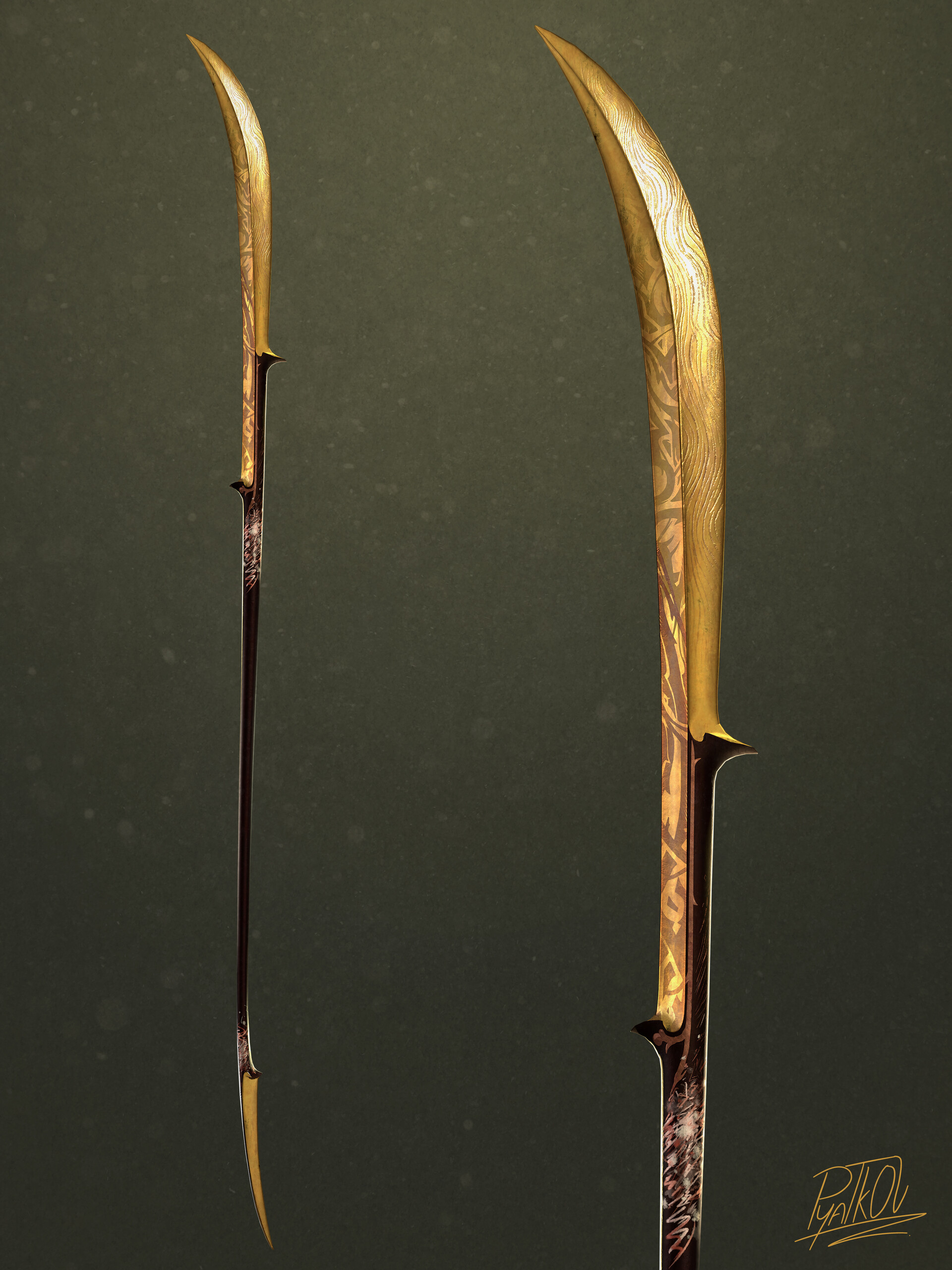 ArtStation - Elvish glaive from The Hobbit