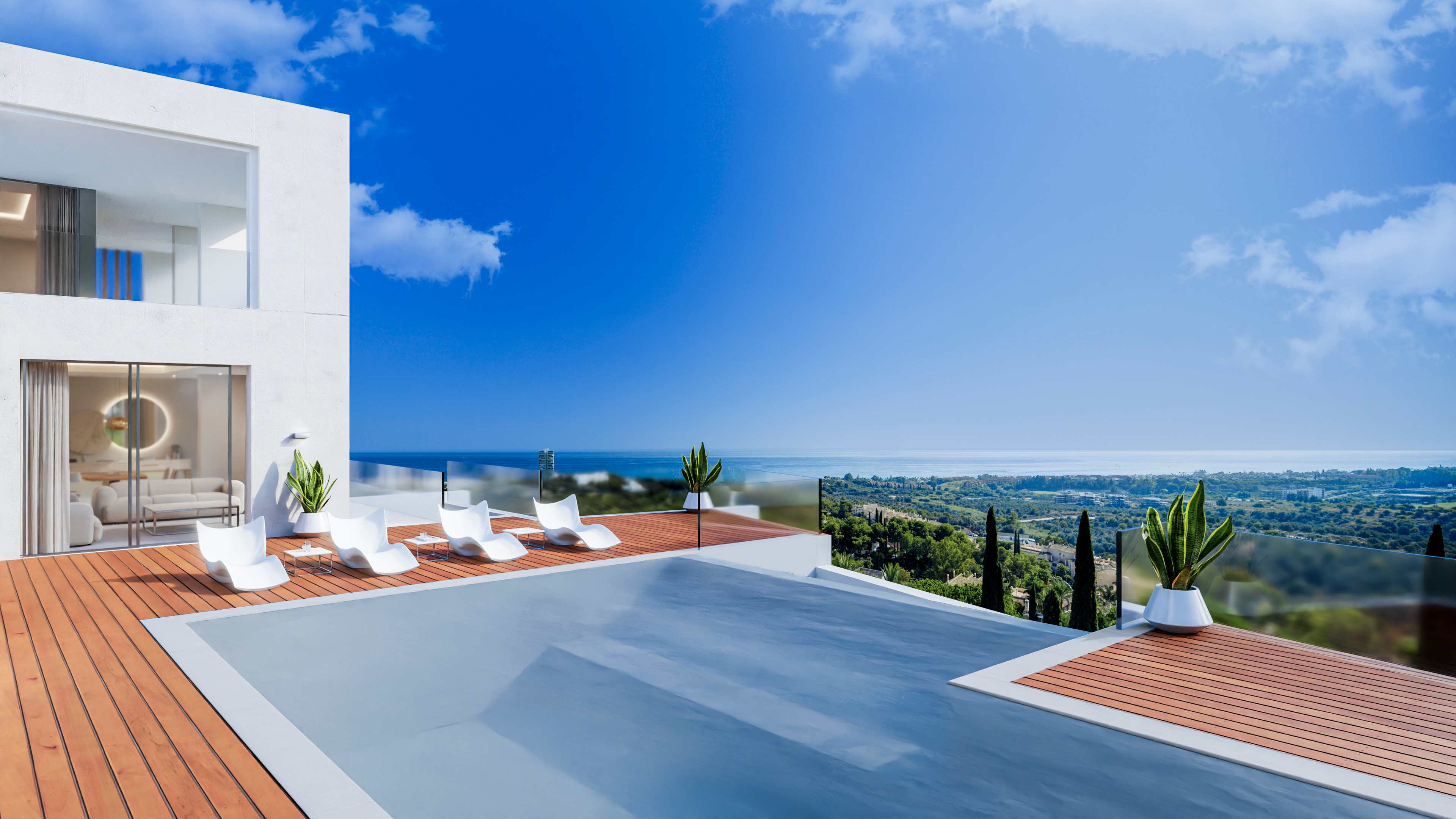 Swimming pool views.