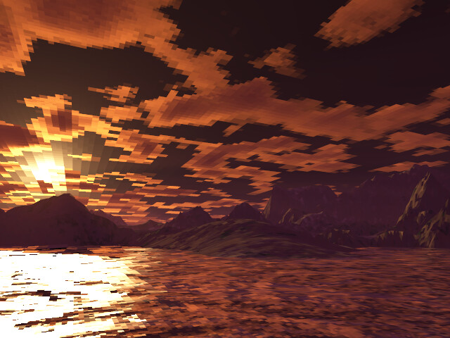 I'm still not sure why the clouds turned out so pixelated.