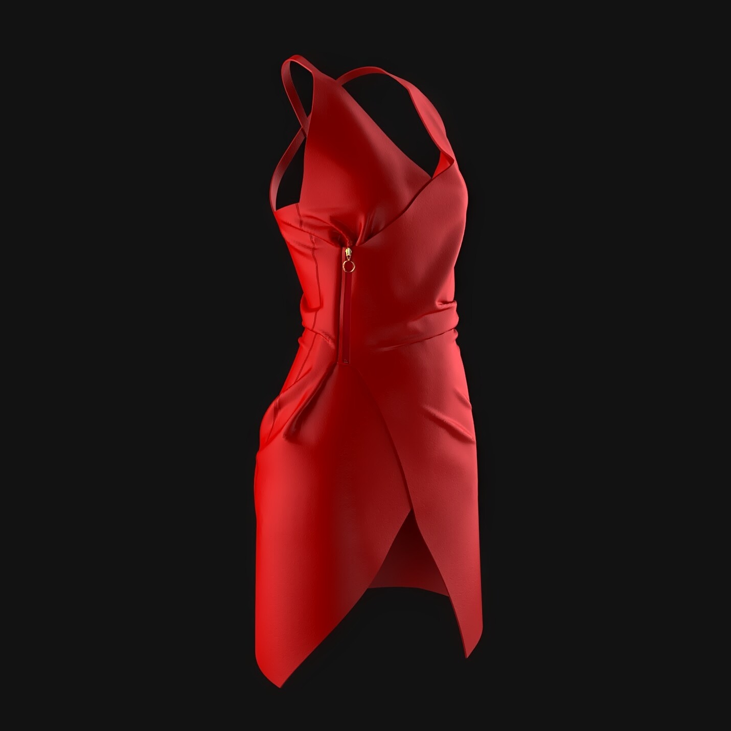 ArtStation Red dress creation , "Robe rouge" Training