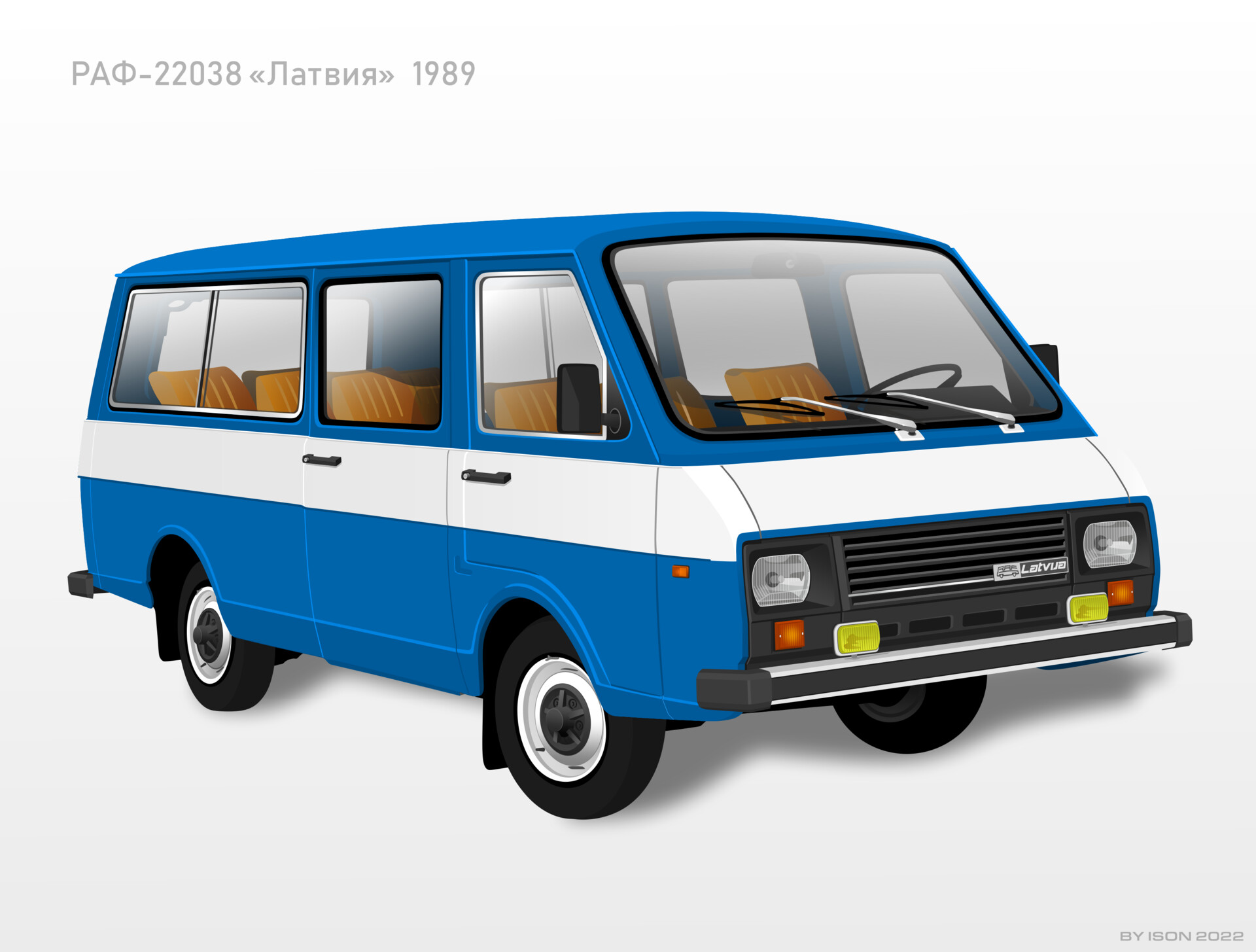 Minibus Novoexport RAF 2203 – 1/43 – Bleu Pâle (occasion)