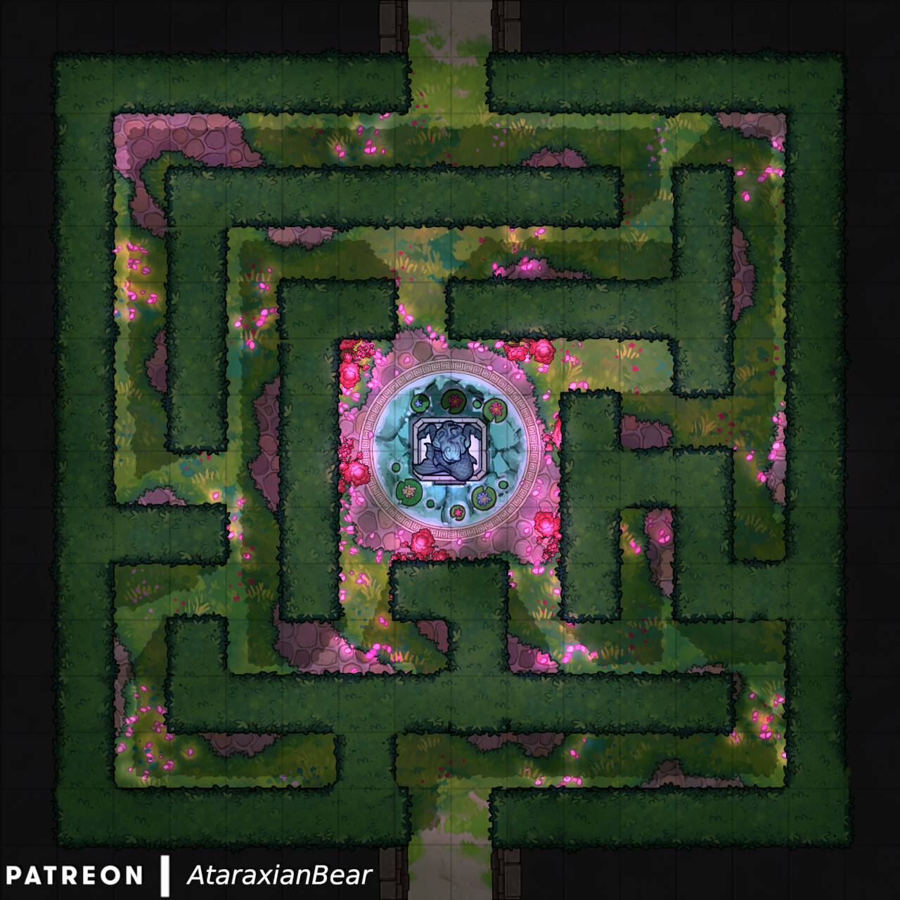 Artstation a hedge maze in a dungeon