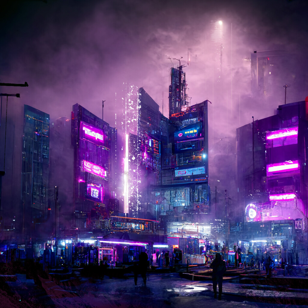 ArtStation - Cyberpunk City Nightime