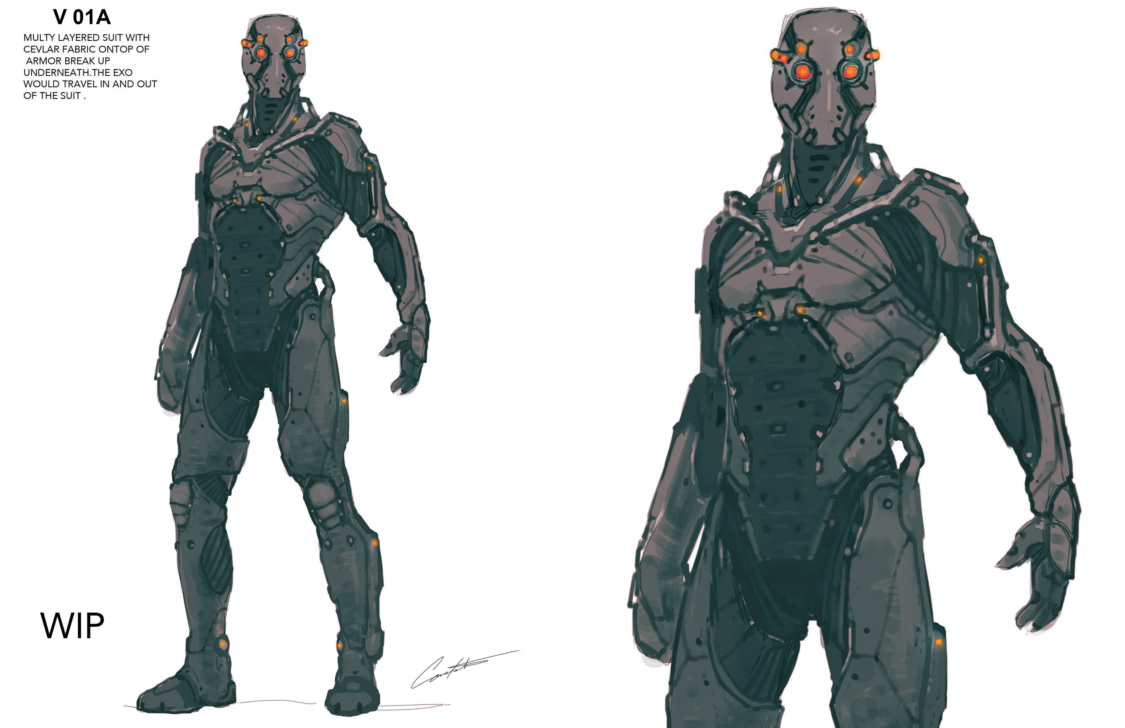 futuristic body armor concept art