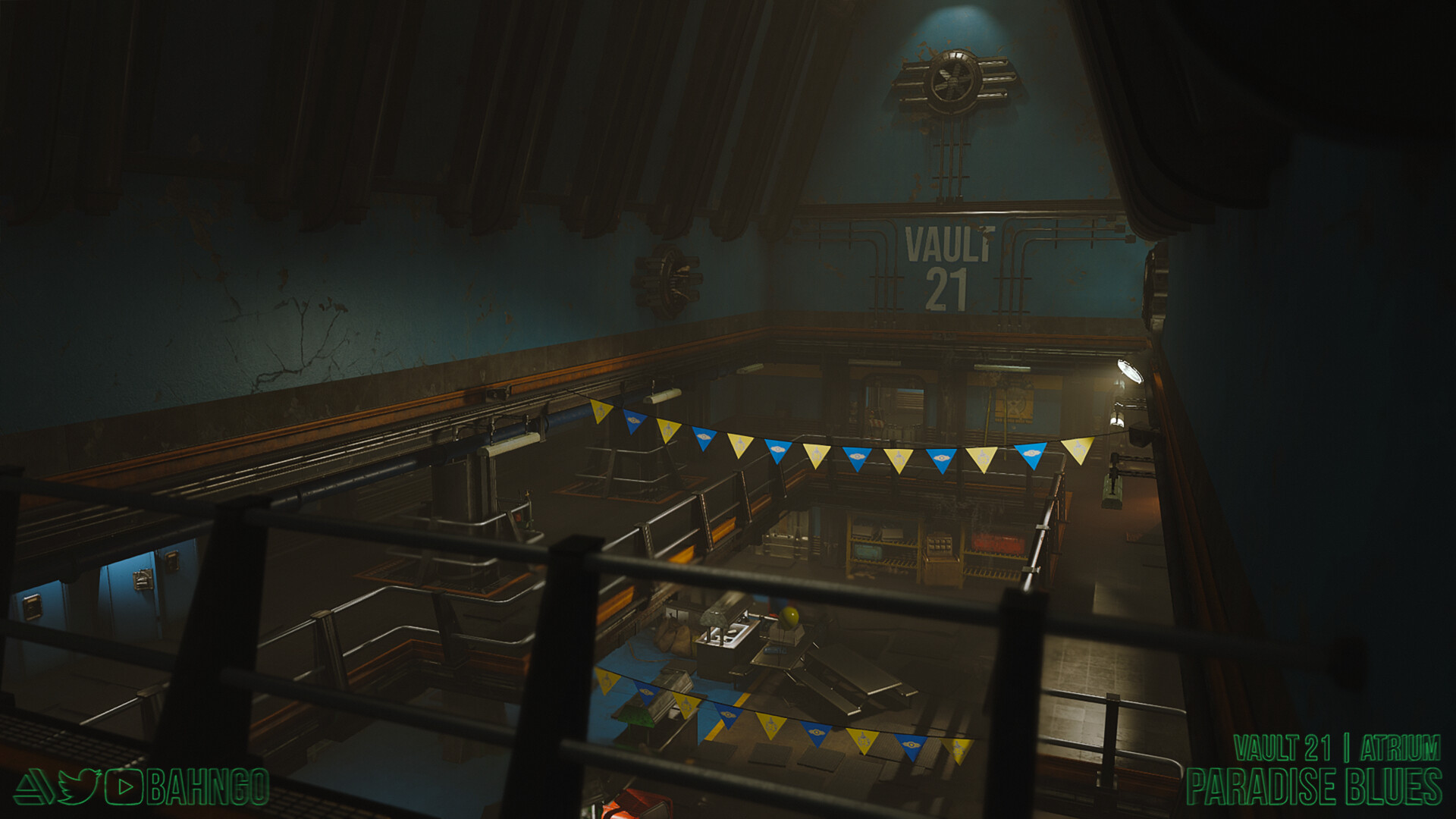 Artstation vault 21 entrance paradise blues fallout zombies 