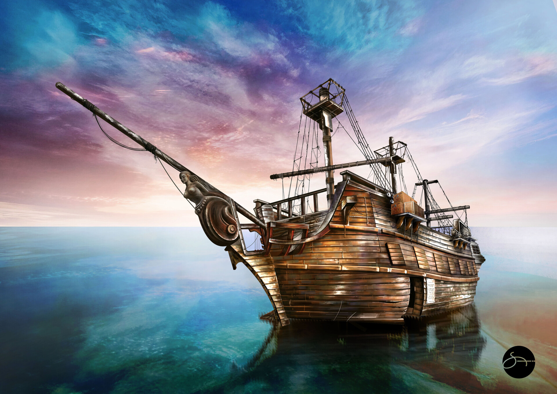 ArtStation Traditional Wooden Boat