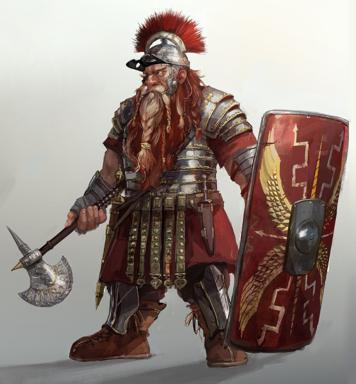 Dwarf Centurion Olgierd Hammarbjarg - DnD fighter character design