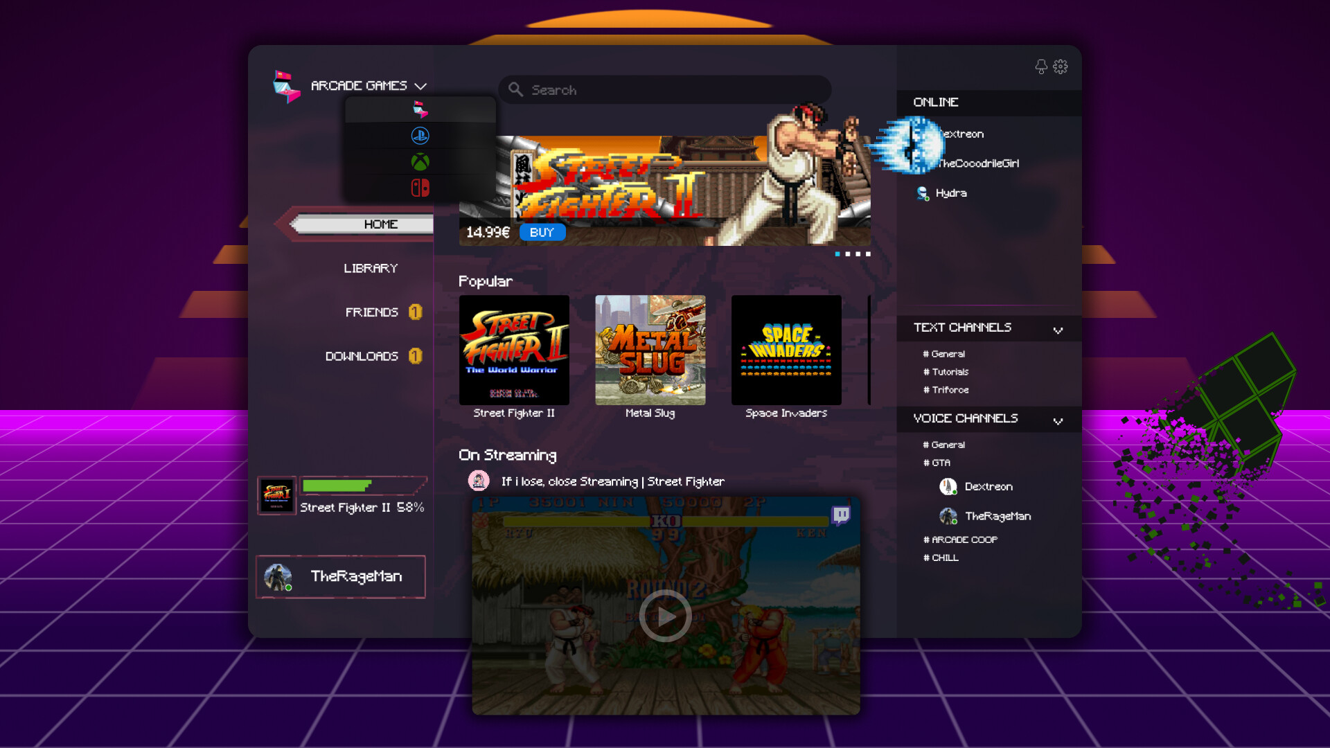 ArtStation Arcade UI Game Launcher artstation-arcade-ui-game-launcher