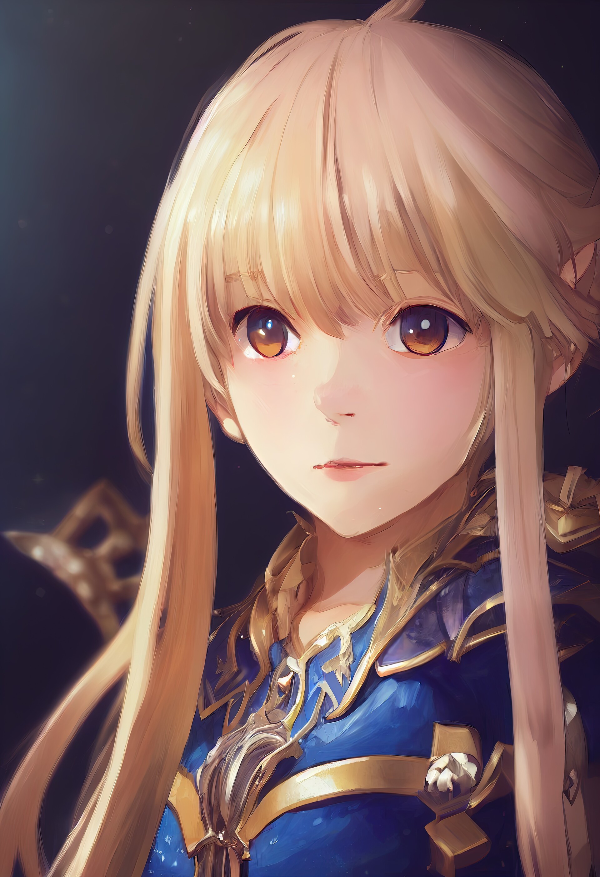 ArtStation - Blond female knight in blue armor