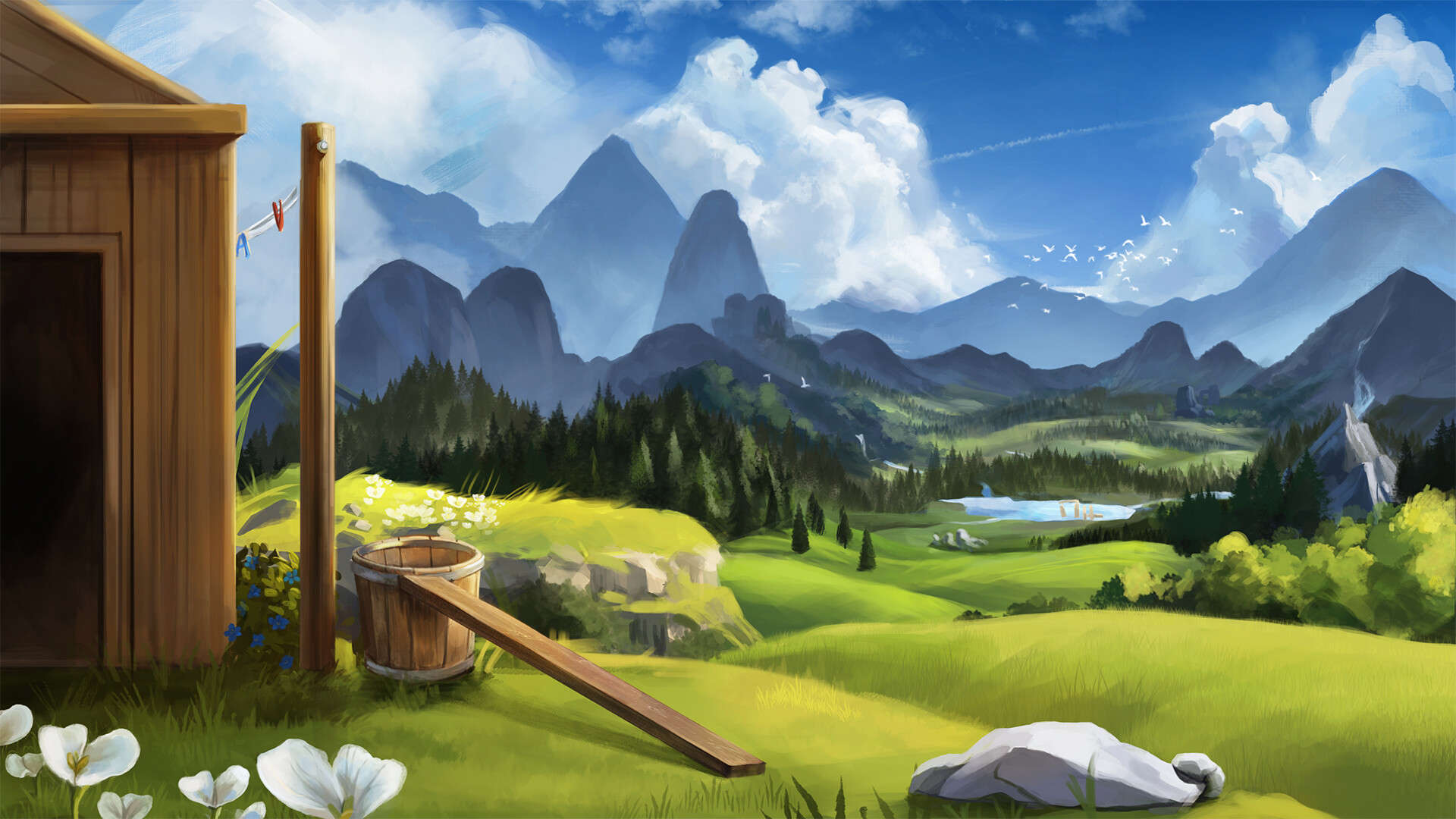 ArtStation - Landscape for Visual Novel Background