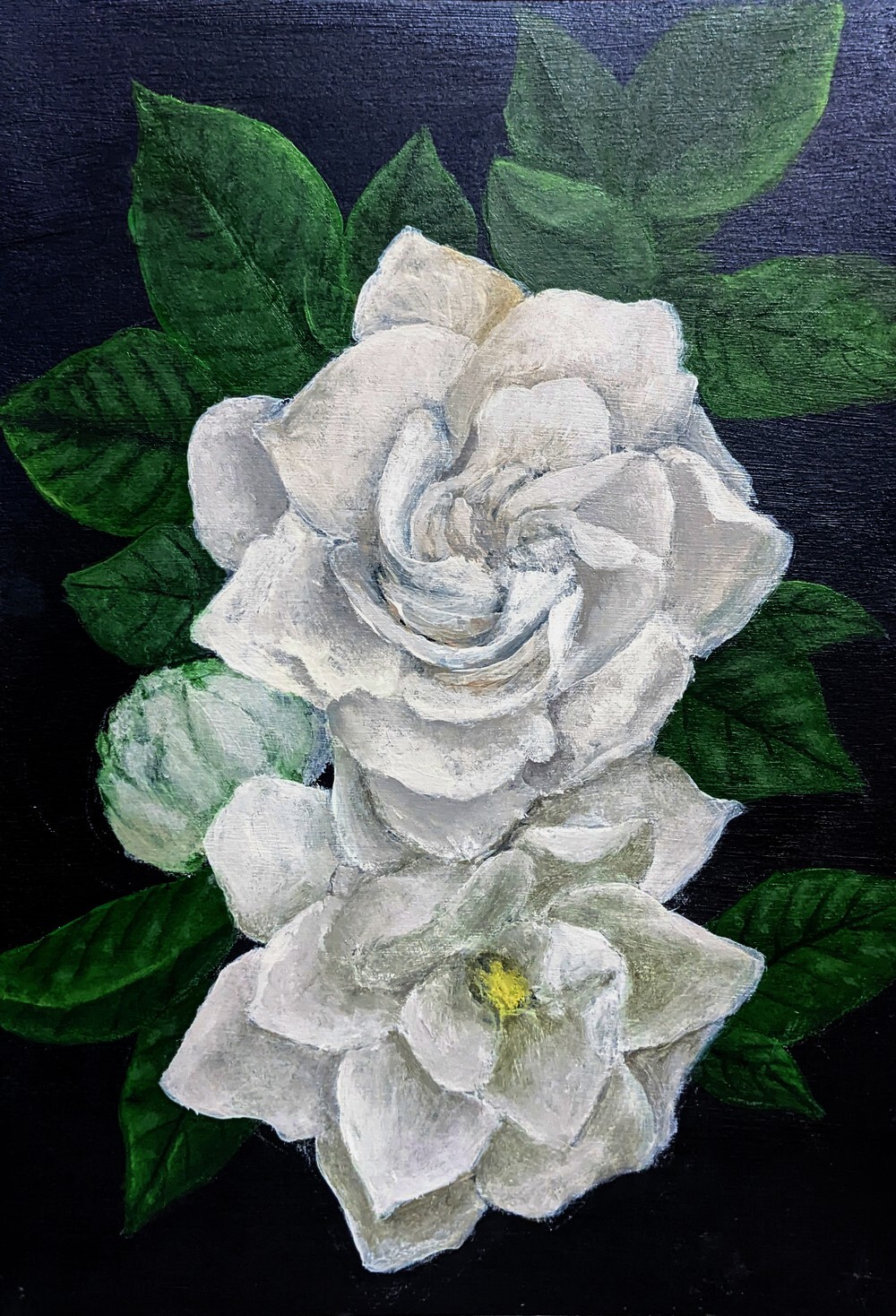ArtStation Gardenia blossom acrylic painting