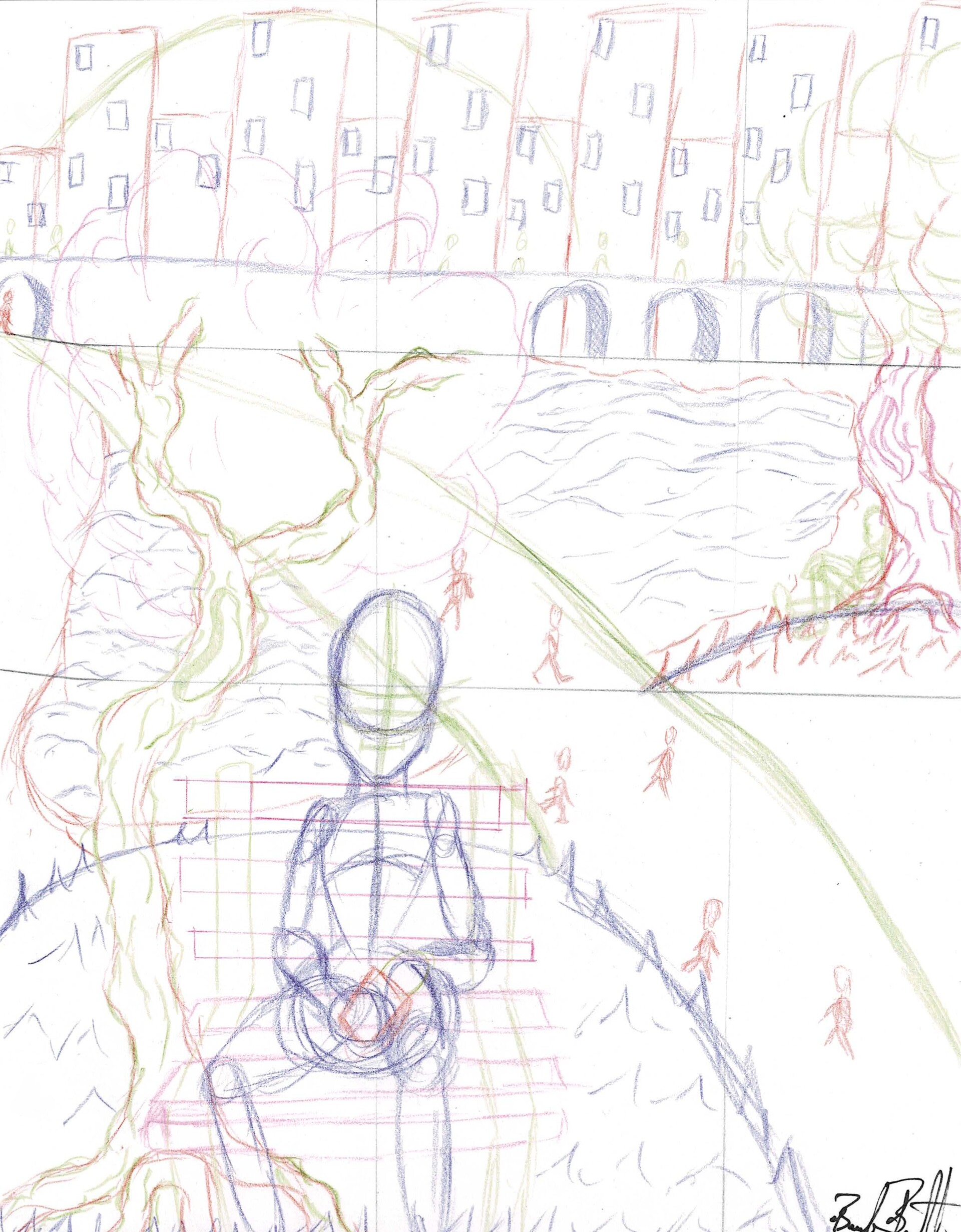 ArtStation Park Sketch (Under drawing)