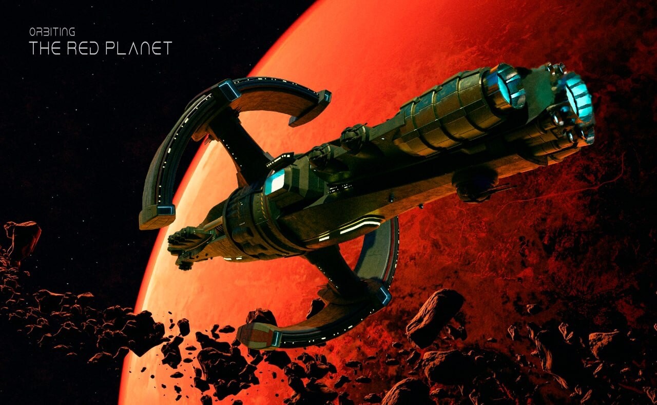 Artstation spaceship with artificial gravity 
