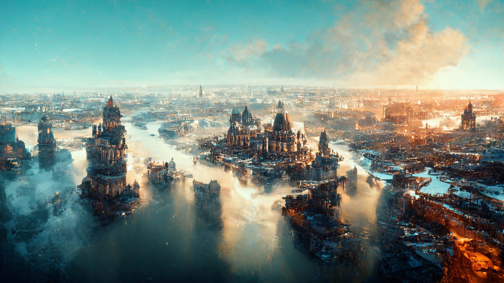 Artstation cities on the edge of the abyss