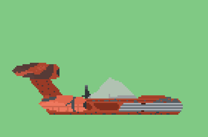 Artstation ship x 34 landspeeder pixel art