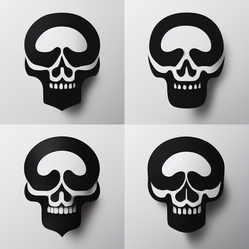 Skull Logo, generated with Midjourney AI