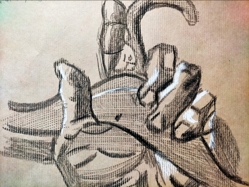 Emily Fortune Tonal hand drawings charcoal