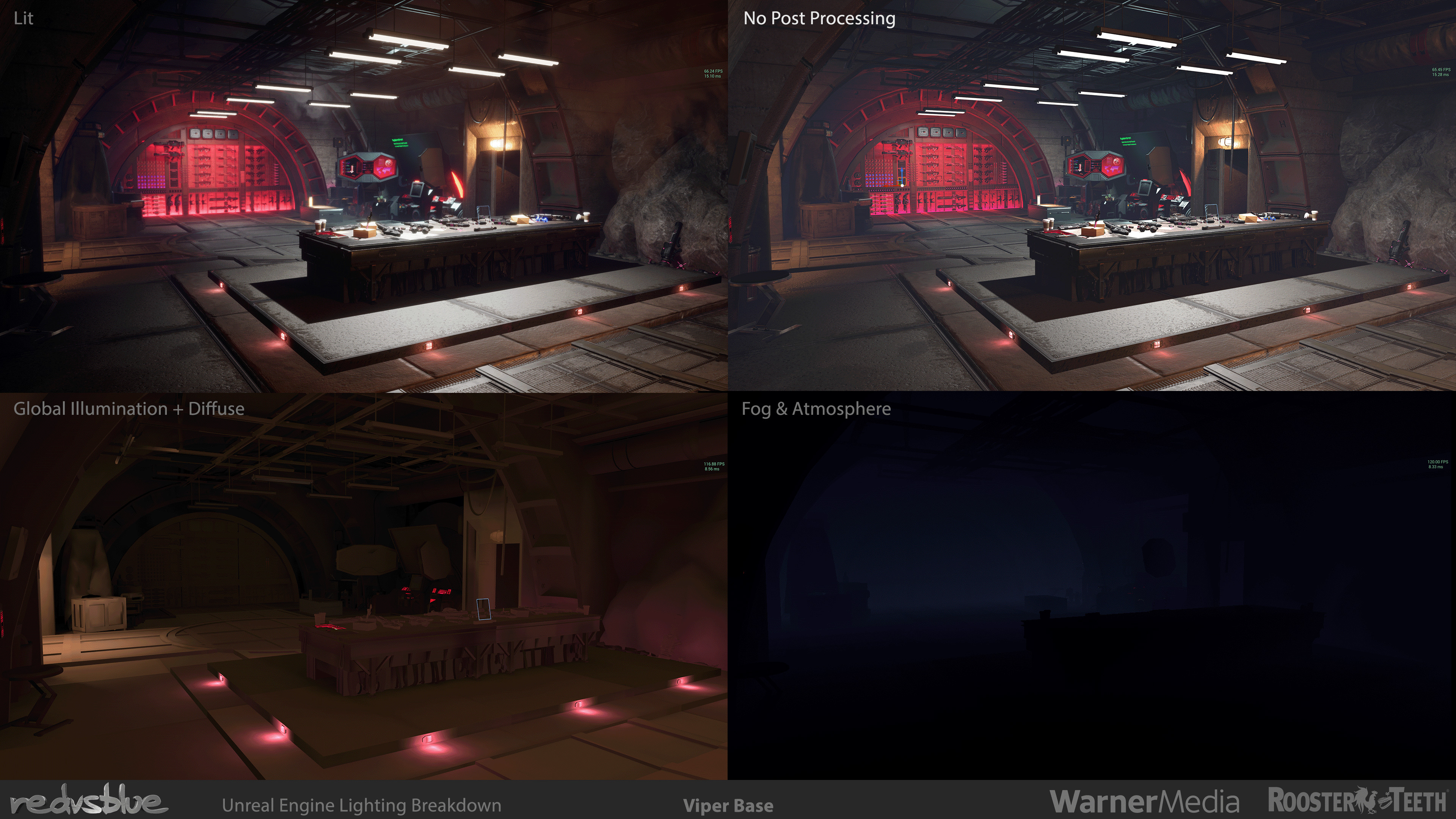 Lighting Breakdown for Viper Base - Post Processing and other final elements