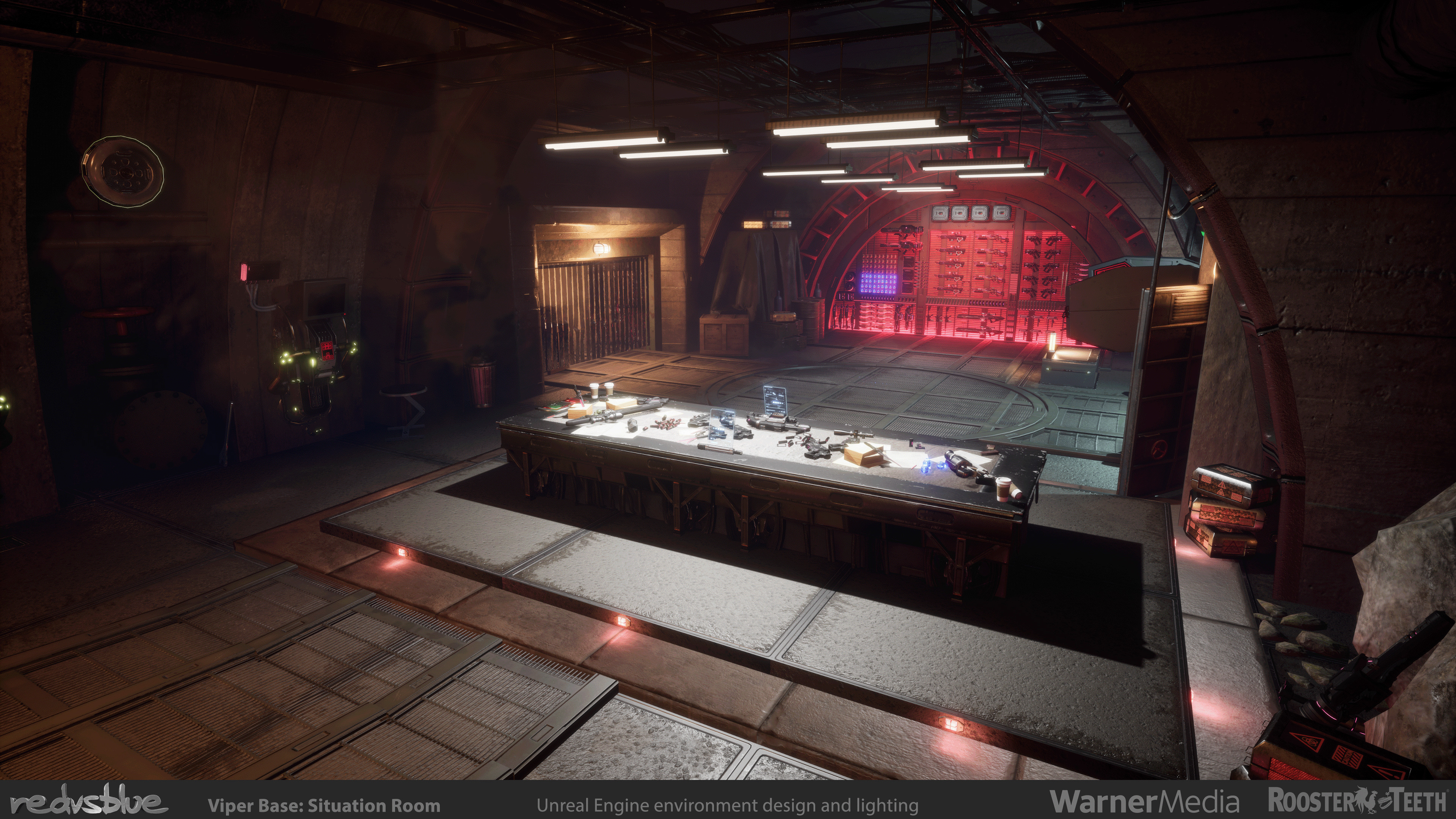 RvB: Zero - Viper Base Situation Room - An overview of the room, which I built from scratch using a variety of assets and custom made parts.
