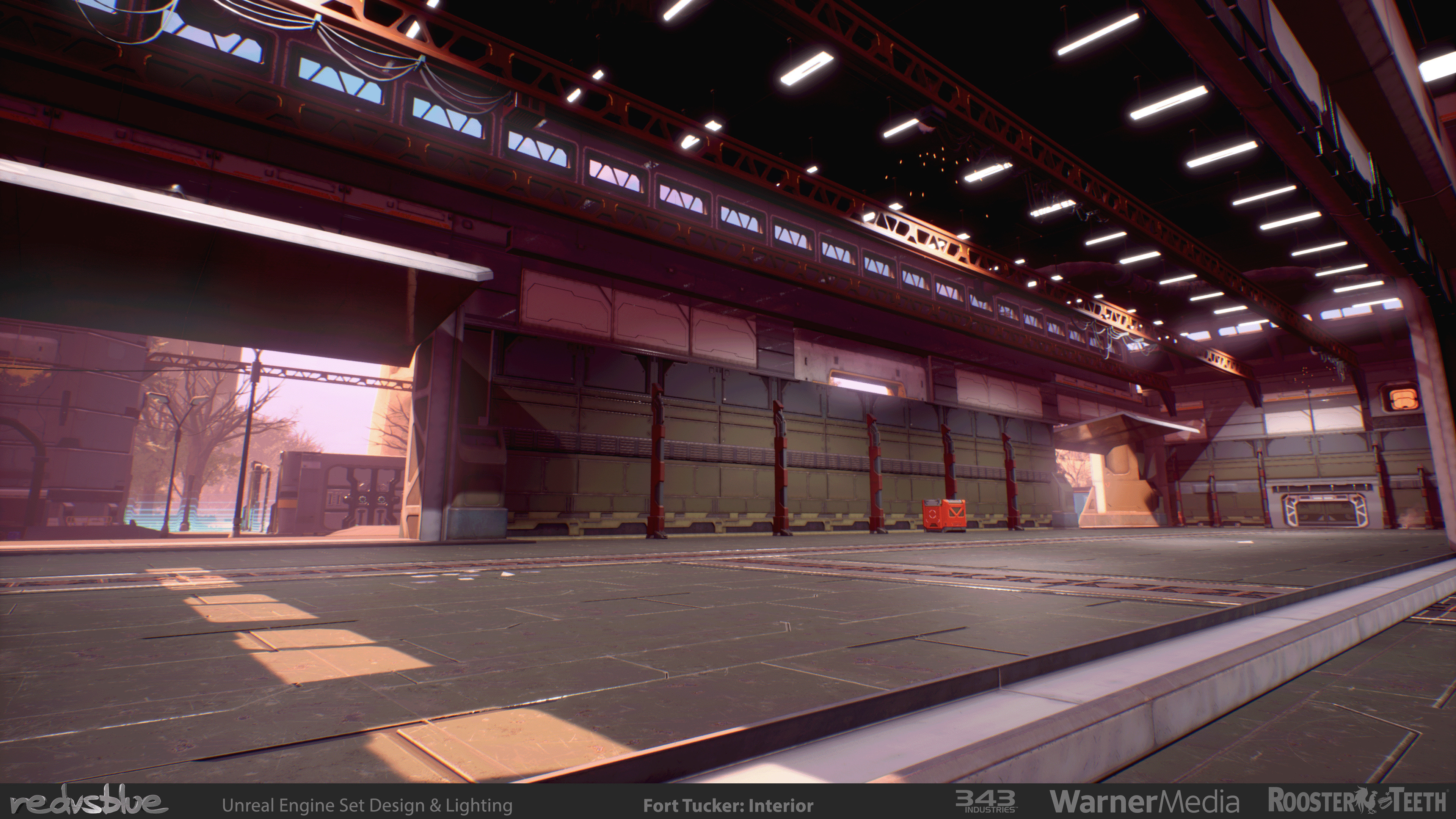 Fort Tucker: Interior - These halls will be filled with smoke and fire in the show themselves.
