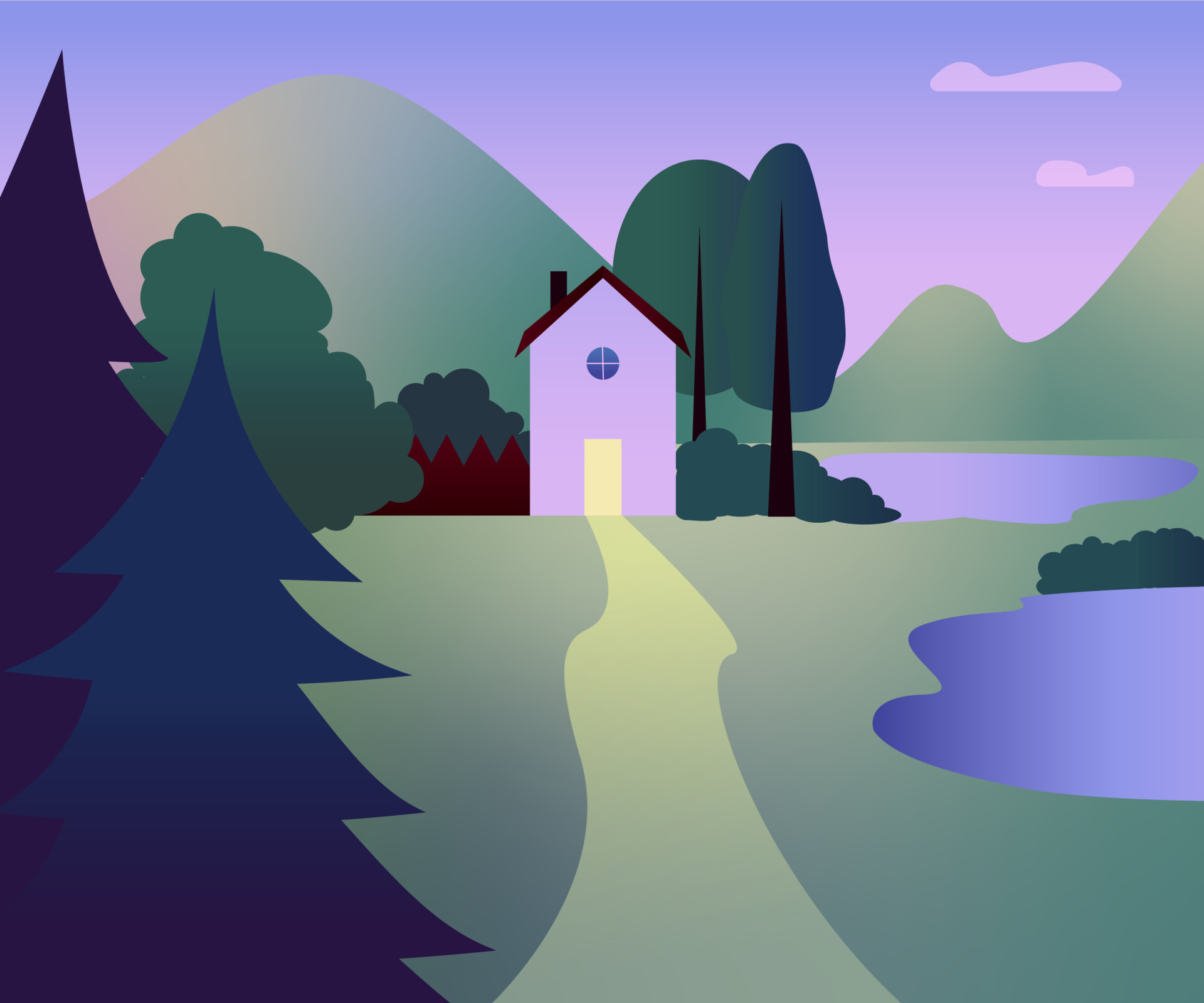 ArtStation Simple vector landscape