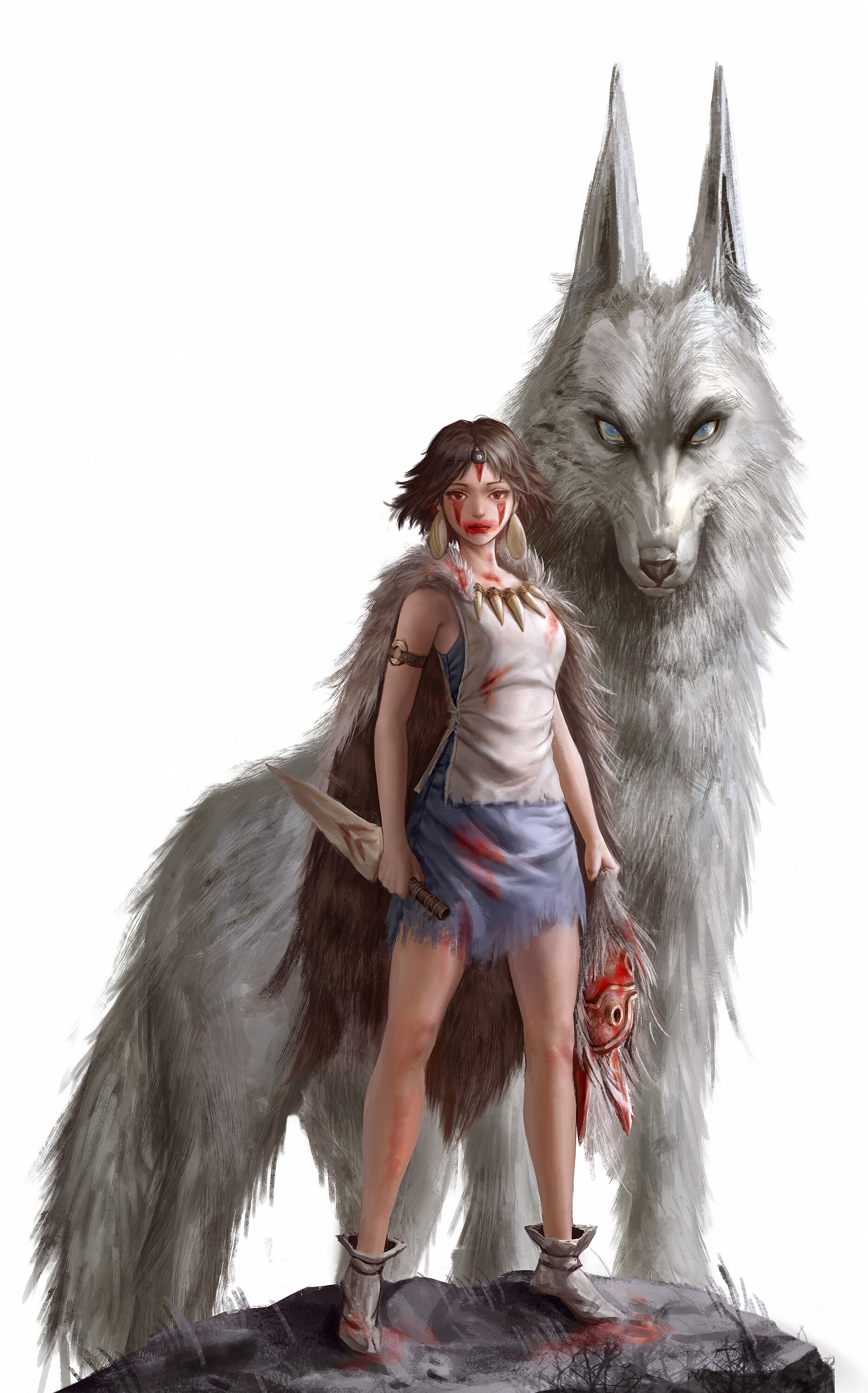 ArtStation - もののけ姫(Mononoke Hime) Princess Mononoke