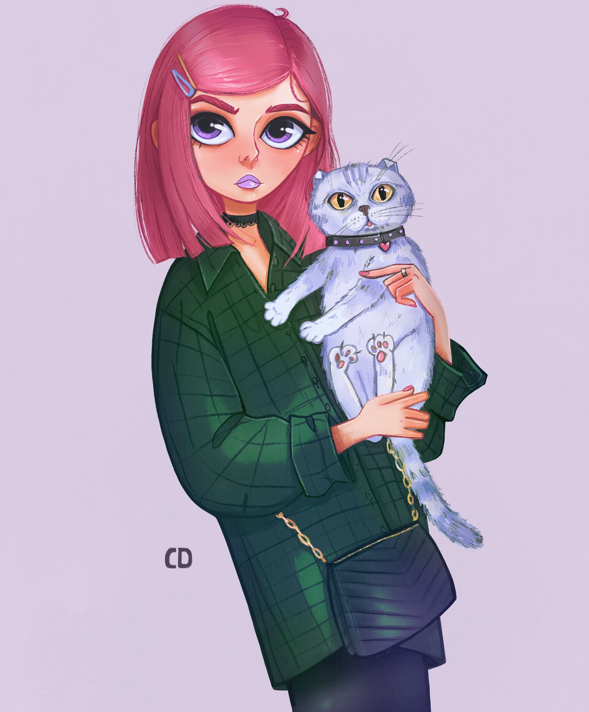 девушка с котом фото