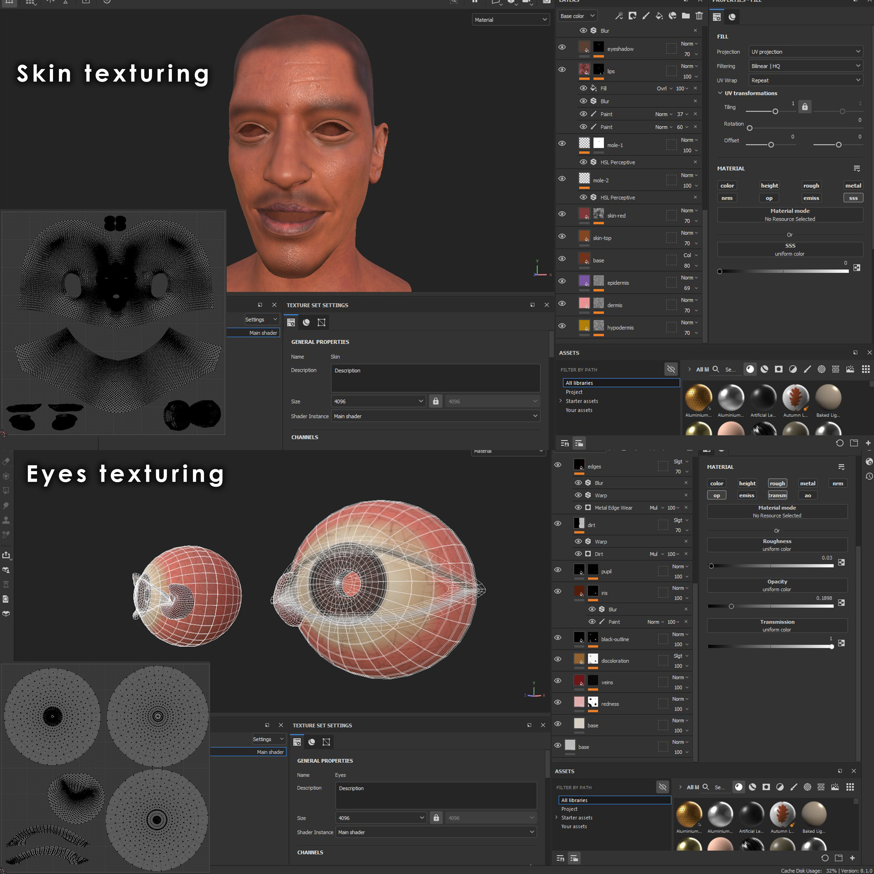 Texturing in Substance Painter. 