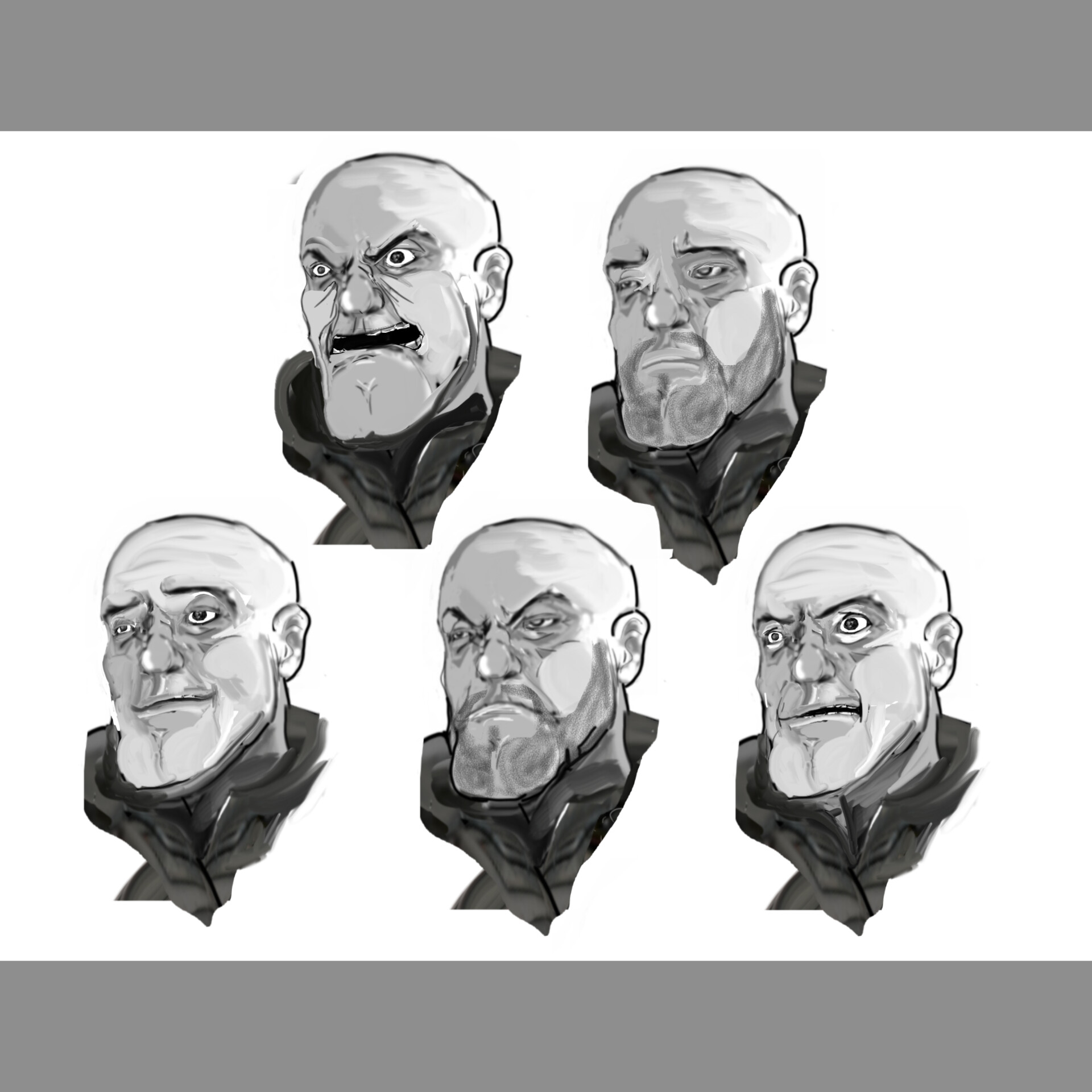 ArtStation - Face expressions shaved and not shaved