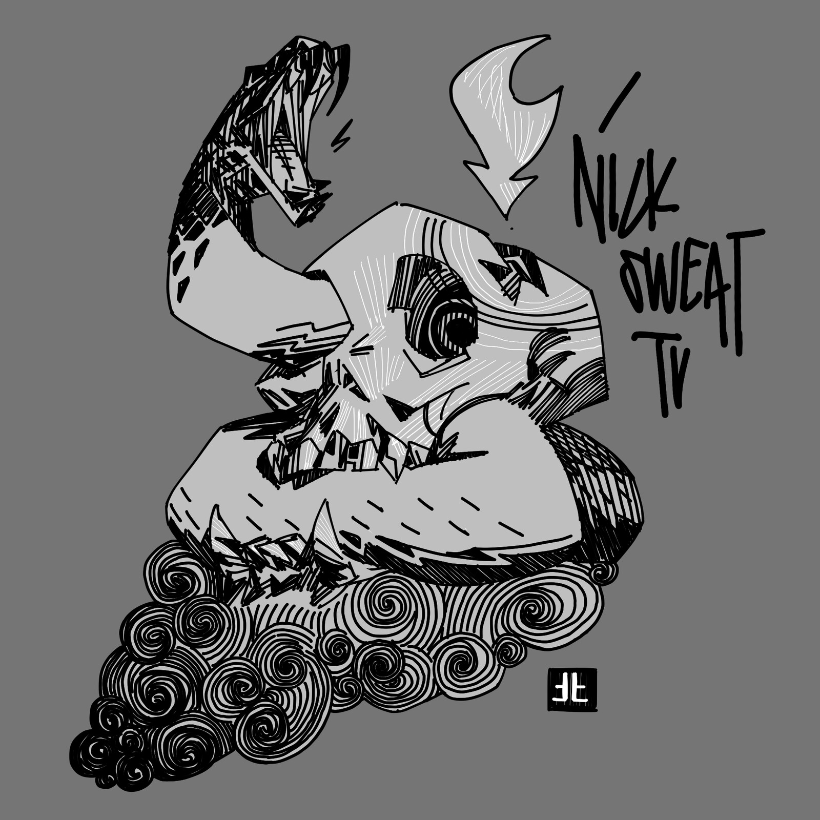 Skull, Snake and Beard